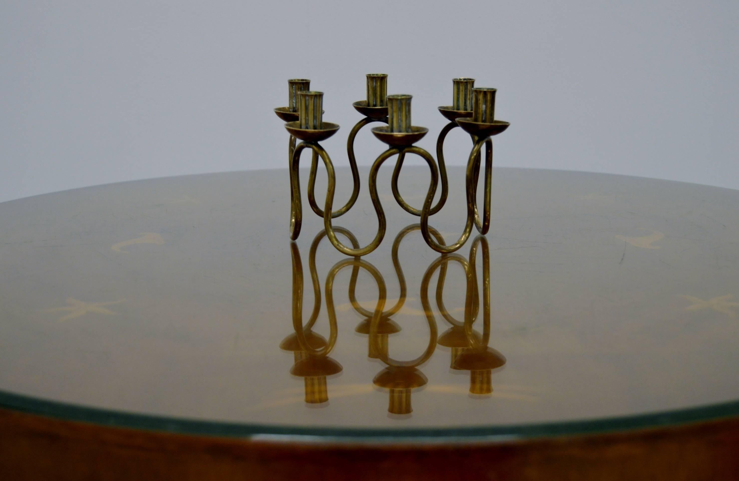 Nice shaped candlestick in brass.
