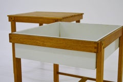 1950s Oak Sidetable and Planter