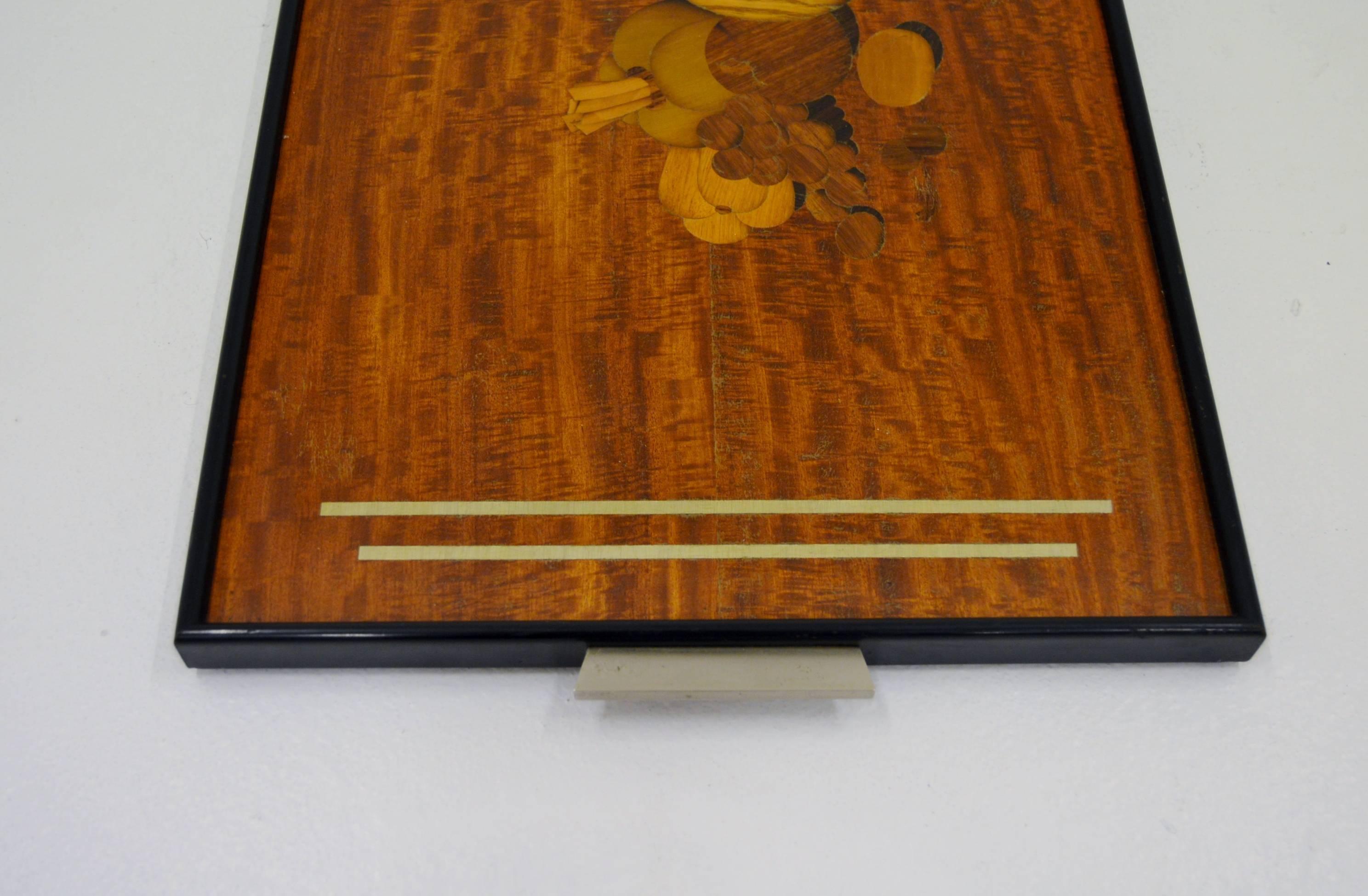 Swedish Bar Serving Tray with Inlays from Mölby Intarsia, circa 1930s