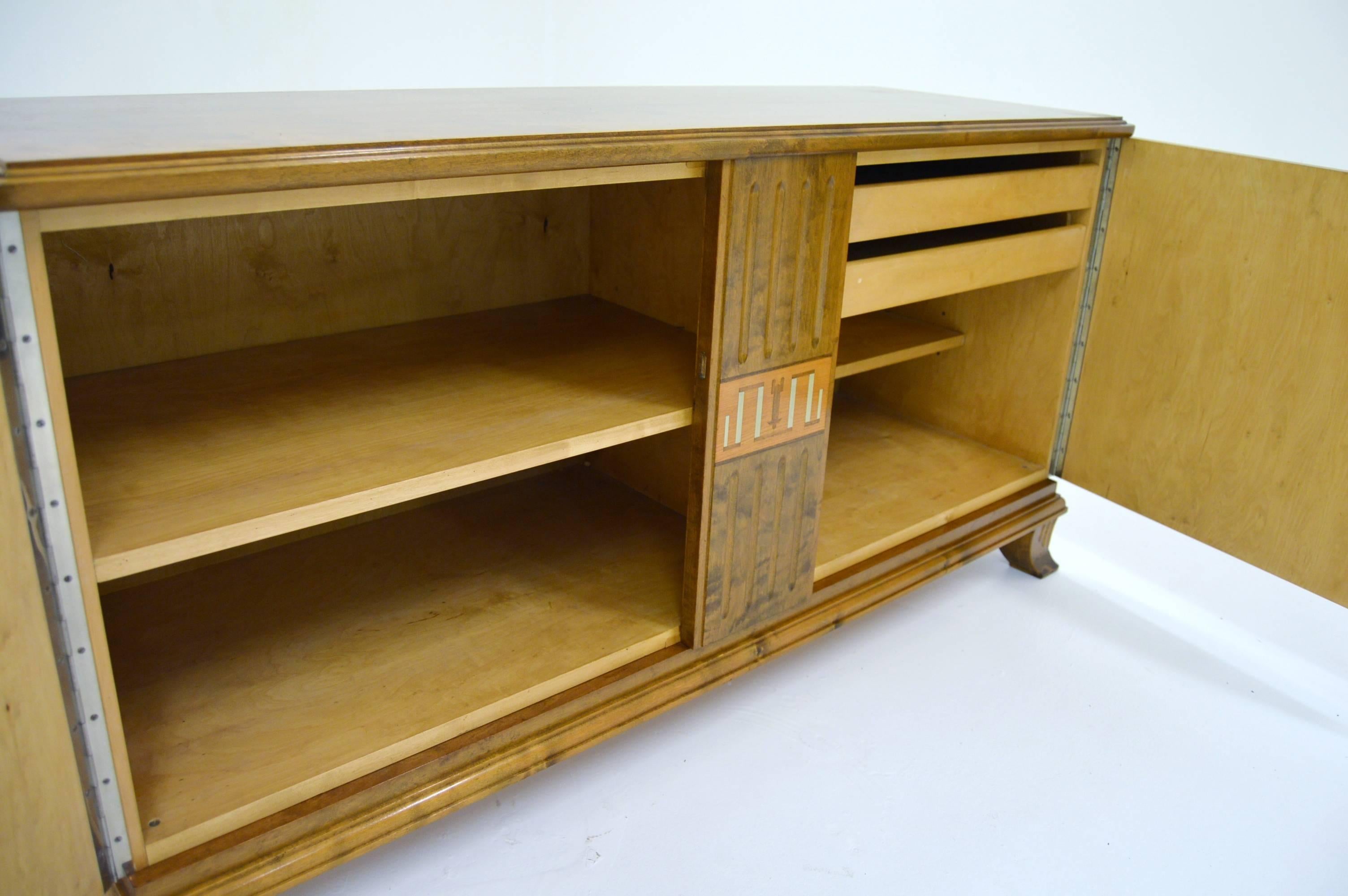 1940s Sideboard in Elm and Birch with Pewter Inlay 3