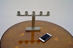 Tinned Art Deco Candelabra for Five Candles