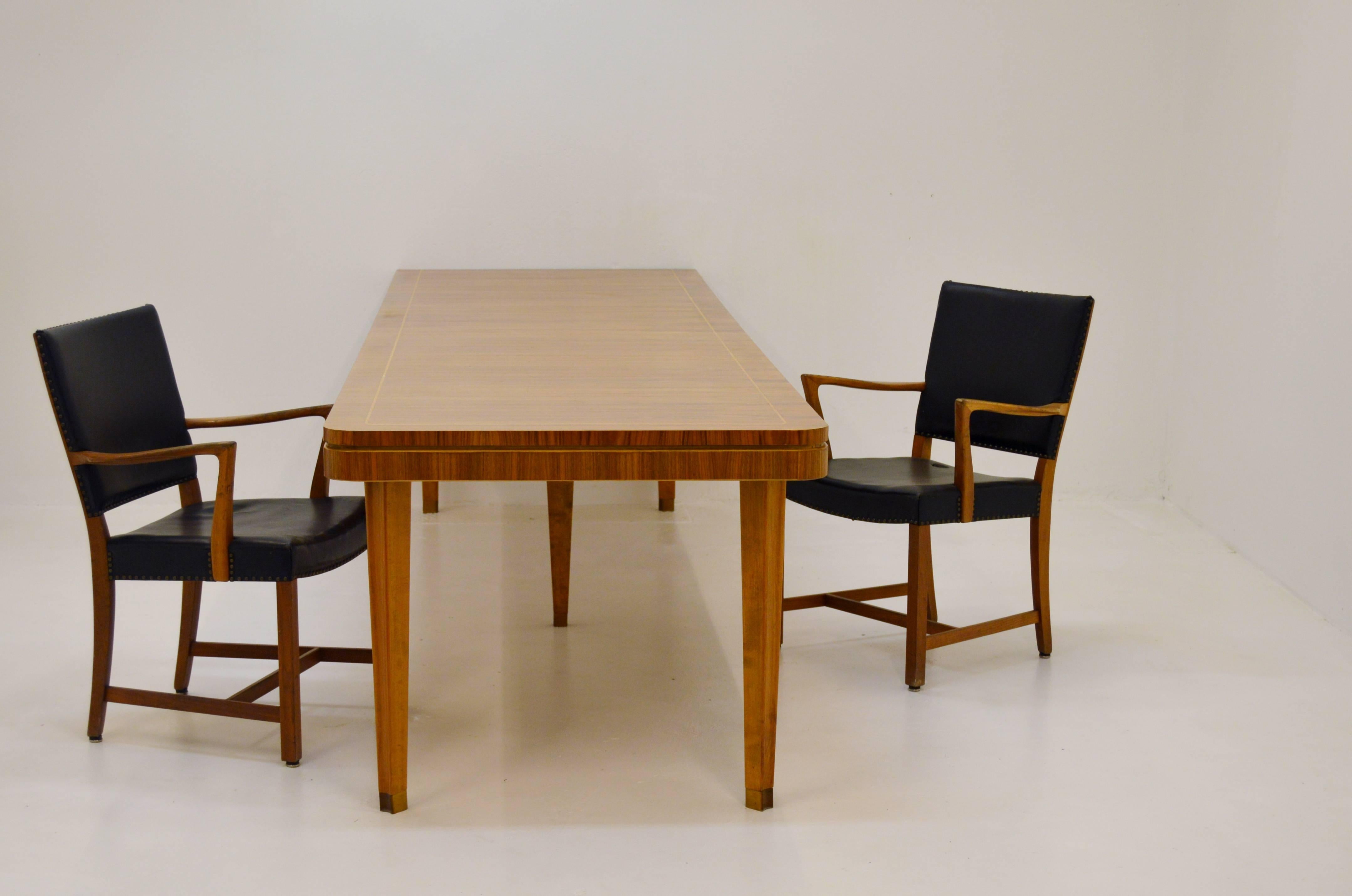 Mid-Century Modern Large 1940s Dining Room Table or Conference Table For Sale