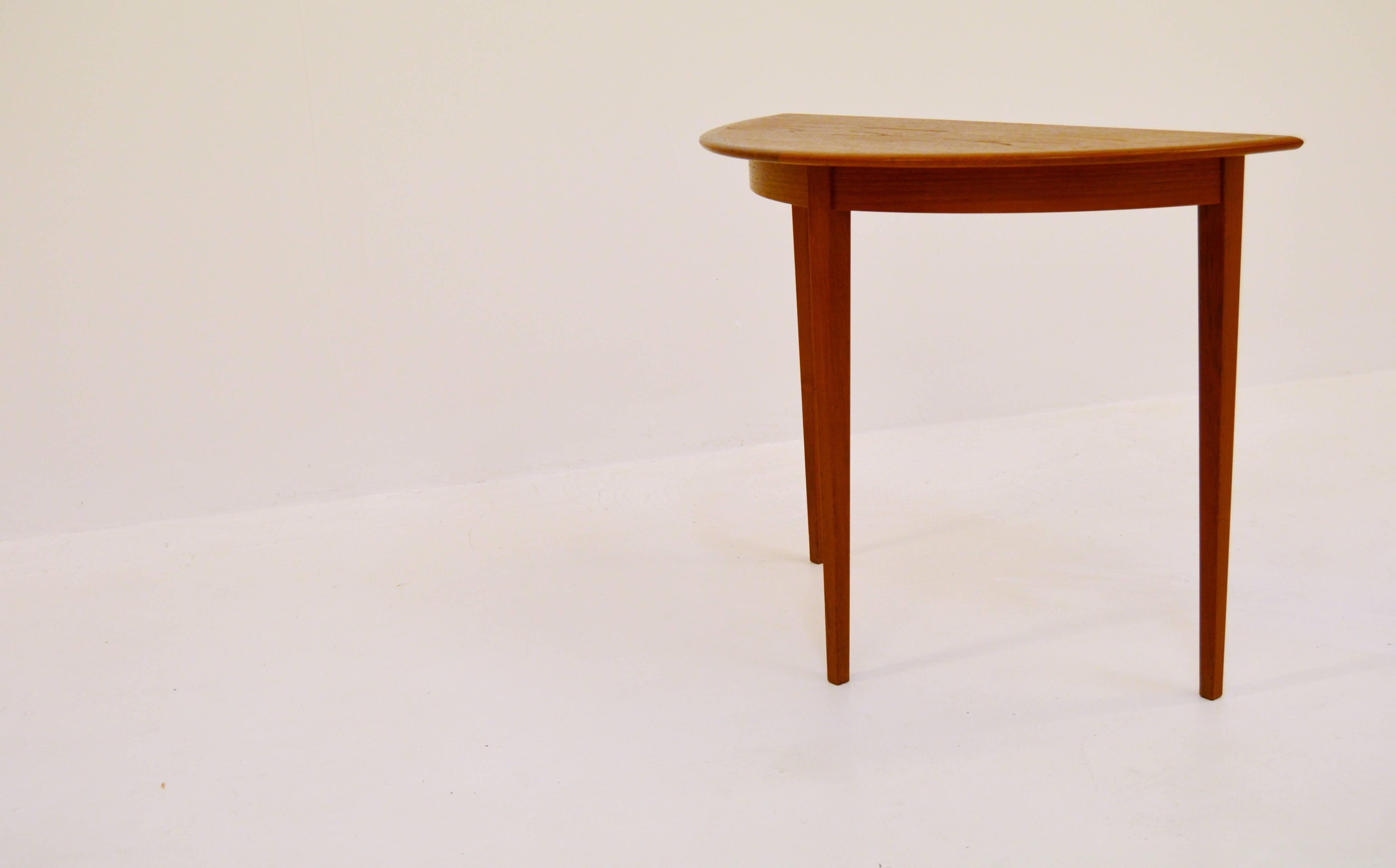 Swedish 1960s Teak Crescent Table and Mirror from Glas & Trä in Sweden For Sale