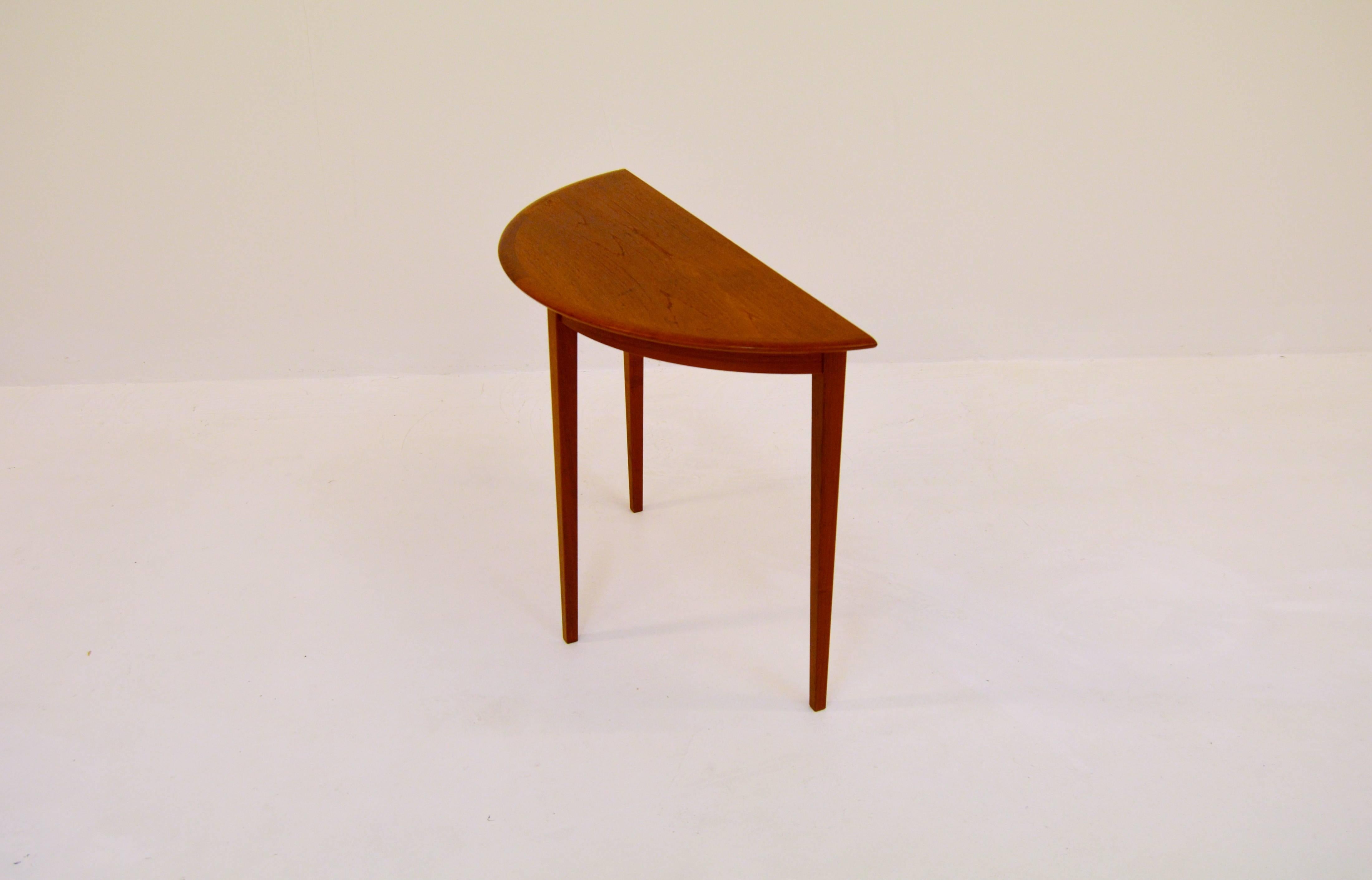 Mid-Century Modern 1960s Teak Crescent Table and Mirror from Glas & Trä in Sweden For Sale
