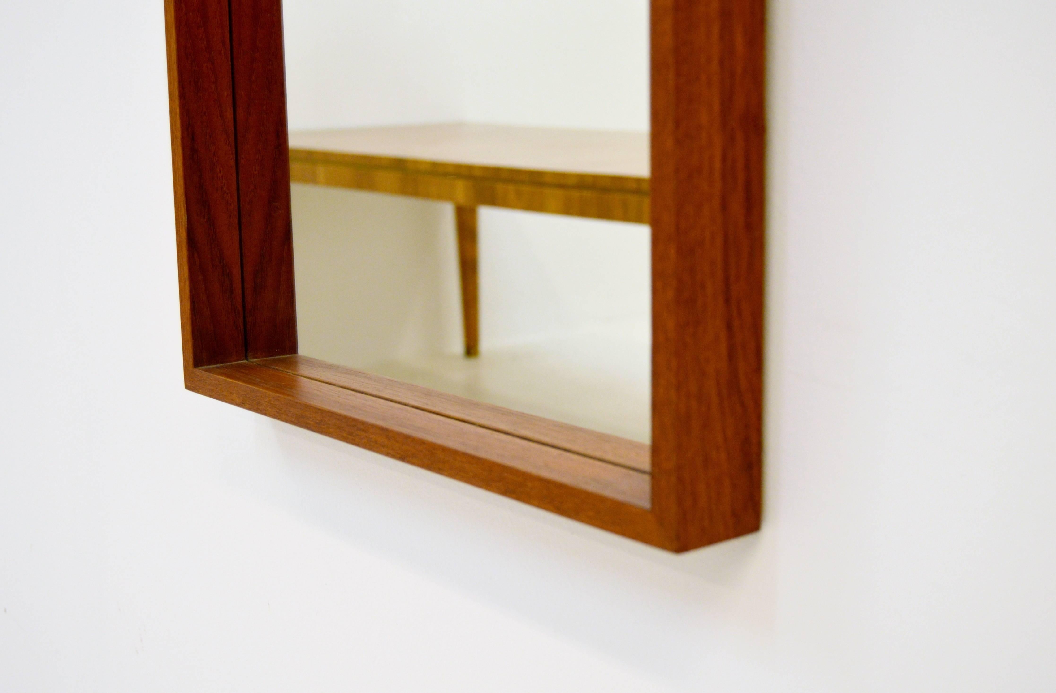 Mid-20th Century 1960s Teak Crescent Table and Mirror from Glas & Trä in Sweden For Sale