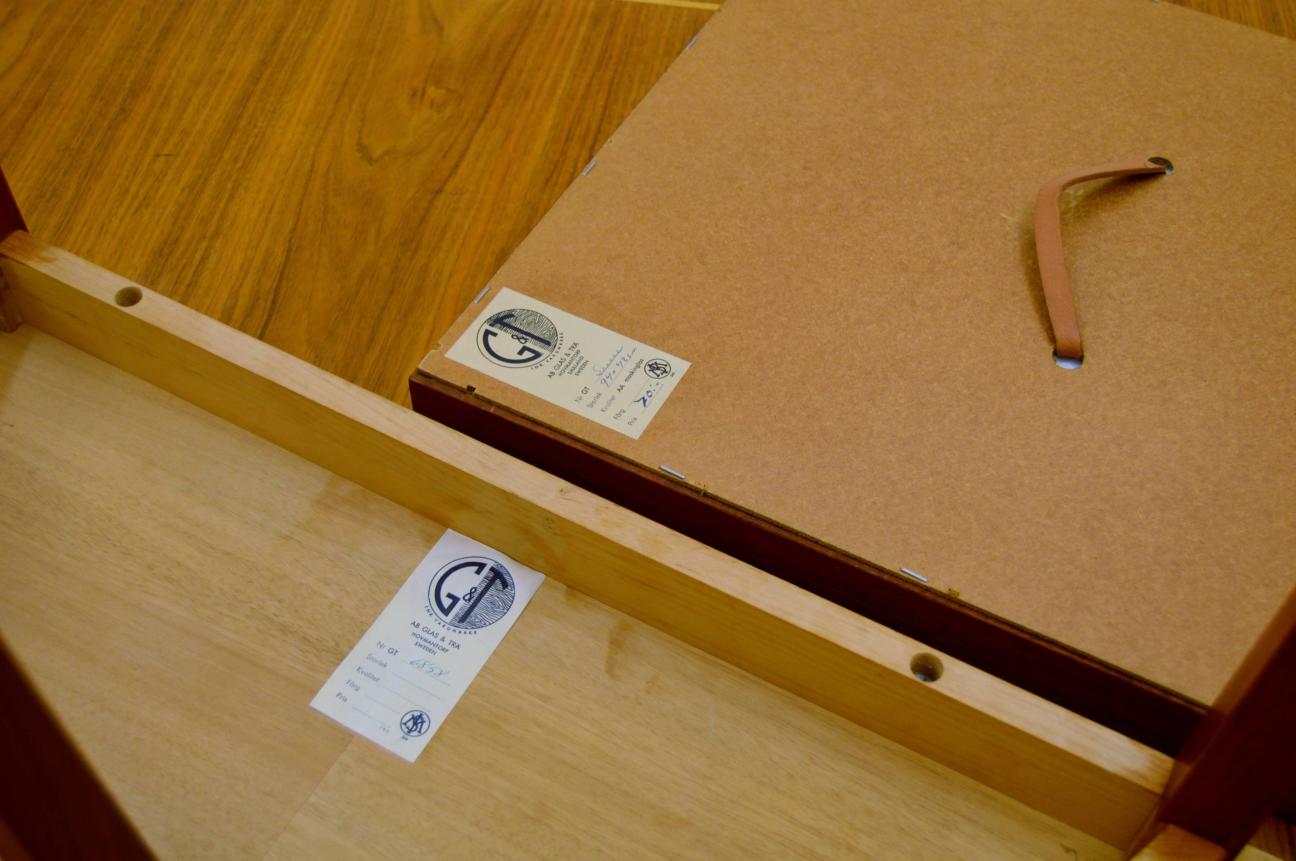 1960s Teak Crescent Table and Mirror from Glas & Trä in Sweden For Sale 1