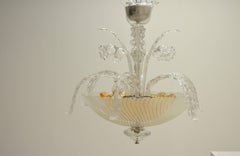 Orrefors 1940s Venetian Style Chandelier by Carl Fagerlund