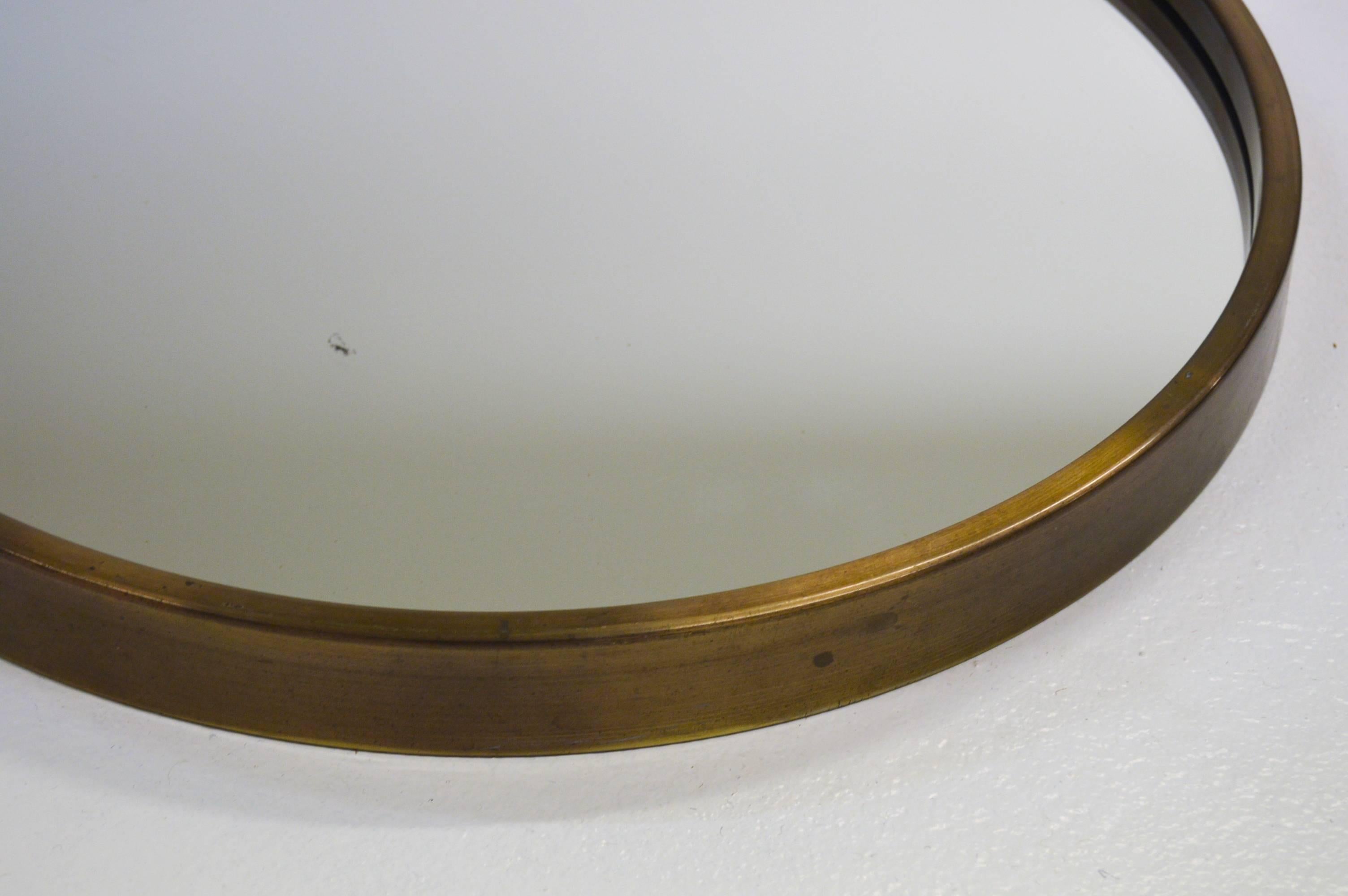 Brass Mirror by Glasmäster in Markaryd Sweden In Excellent Condition In Alvesta, SE