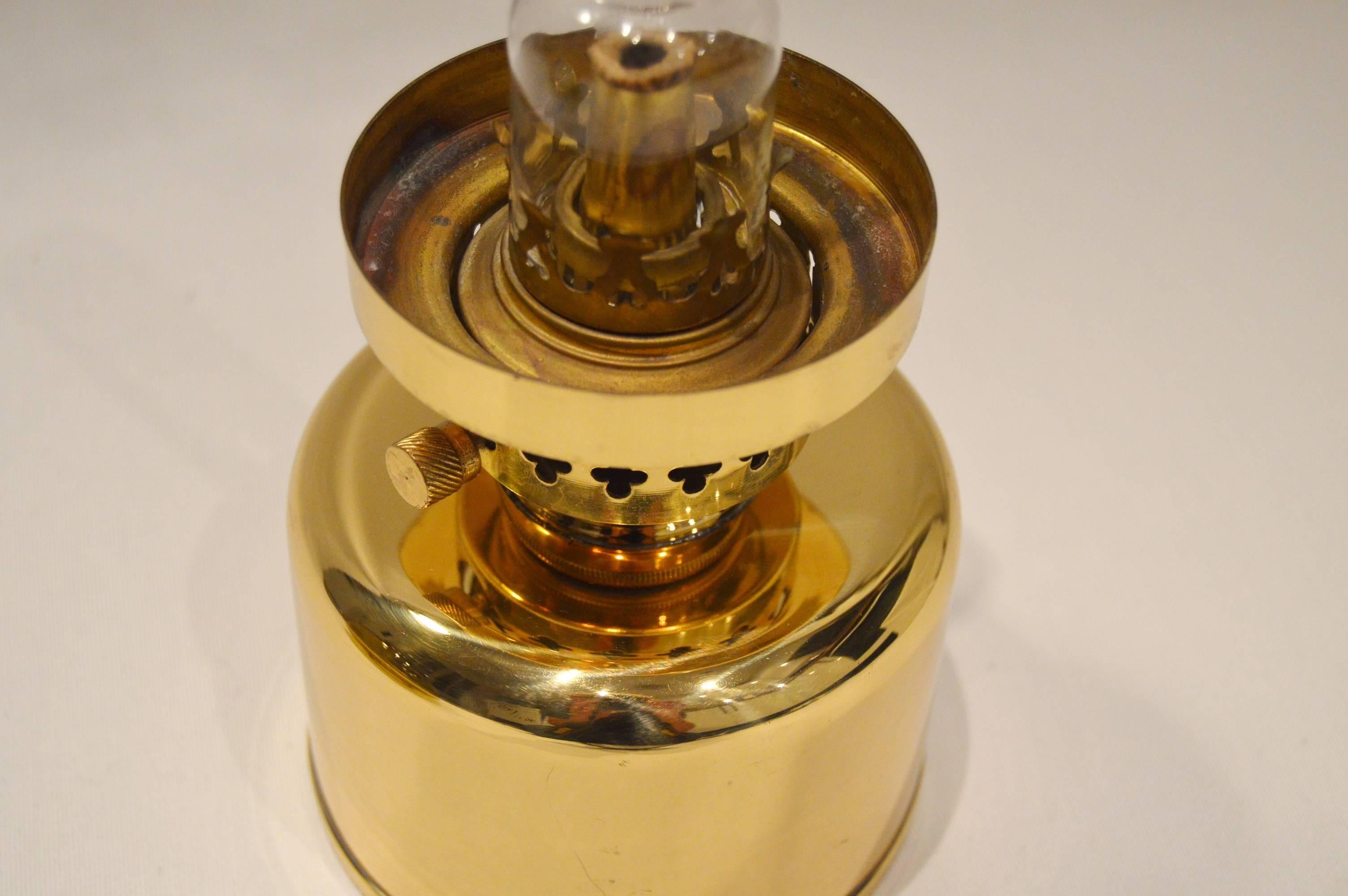 Brass and Glass Kerosene /Oil Lamp by Hans-Agne Jakobsson 1