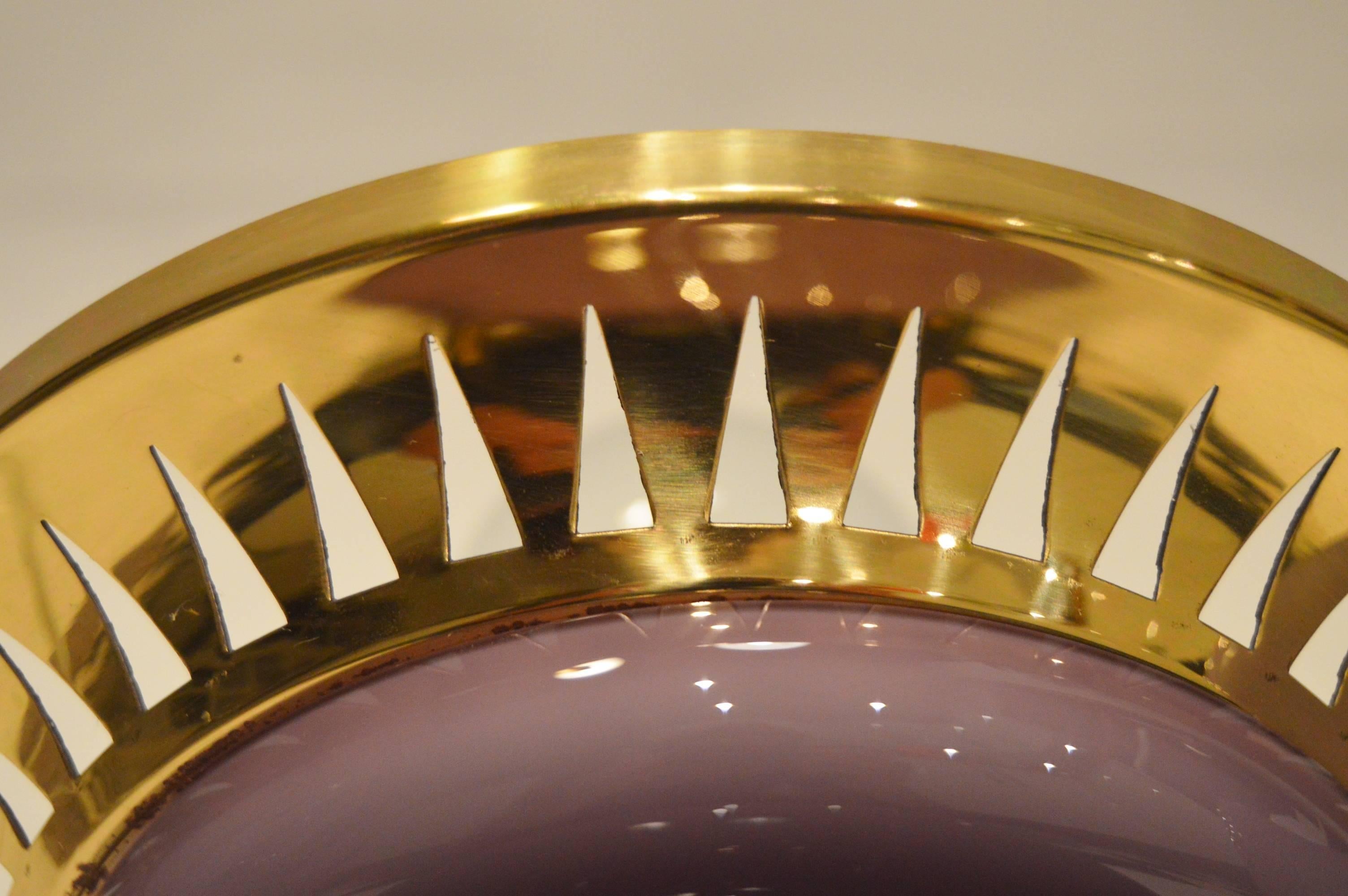 Brass Purple Table Lamp B124 by Hans-Agne Jakobsson AB Markaryd, Sweden For Sale