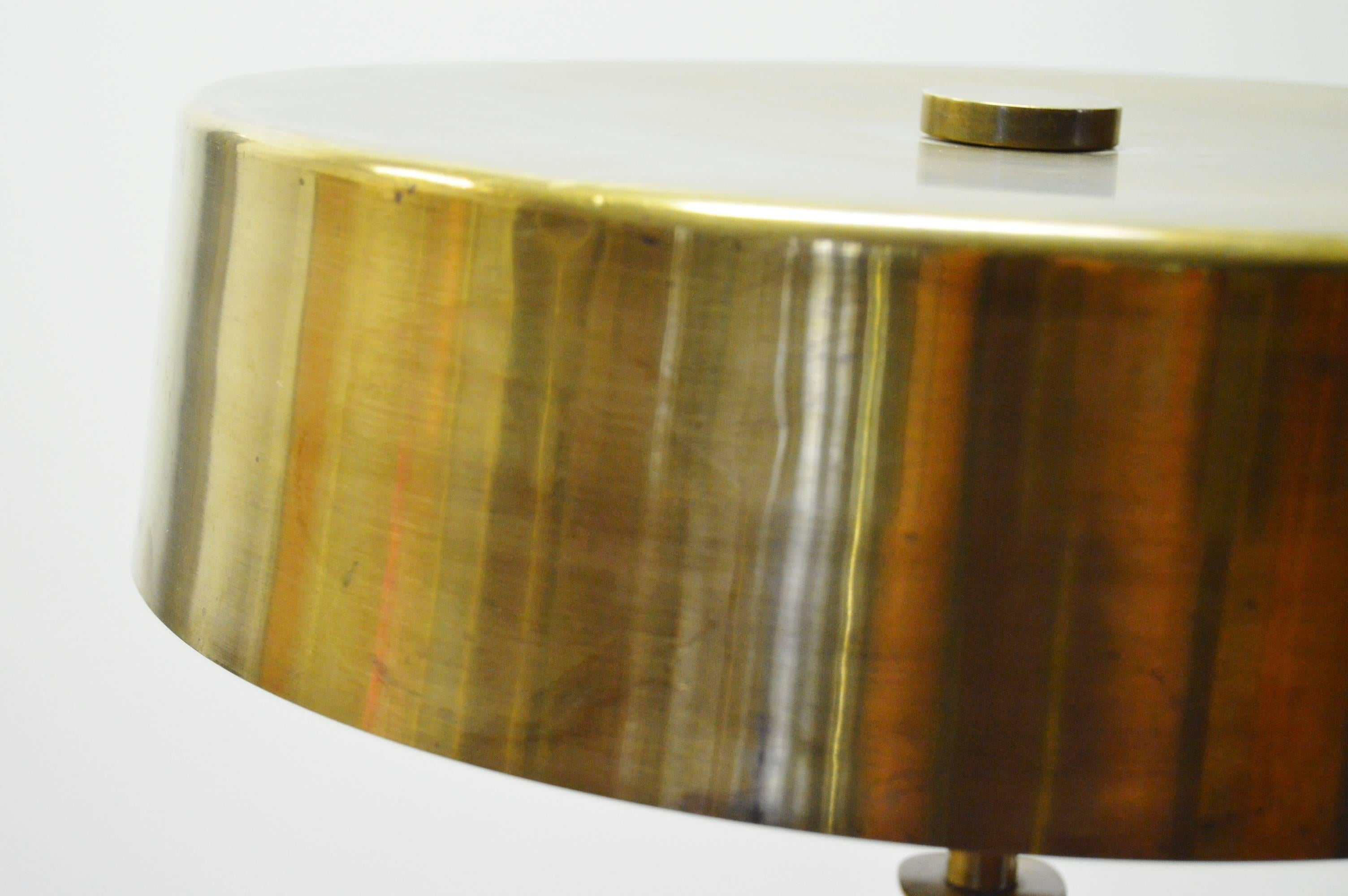 Large Swedish Brass Table Lamp from the 1940s For Sale 3