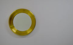 Large Brass Mirror by Glasmäster in Markaryd, Sweden, 1970s