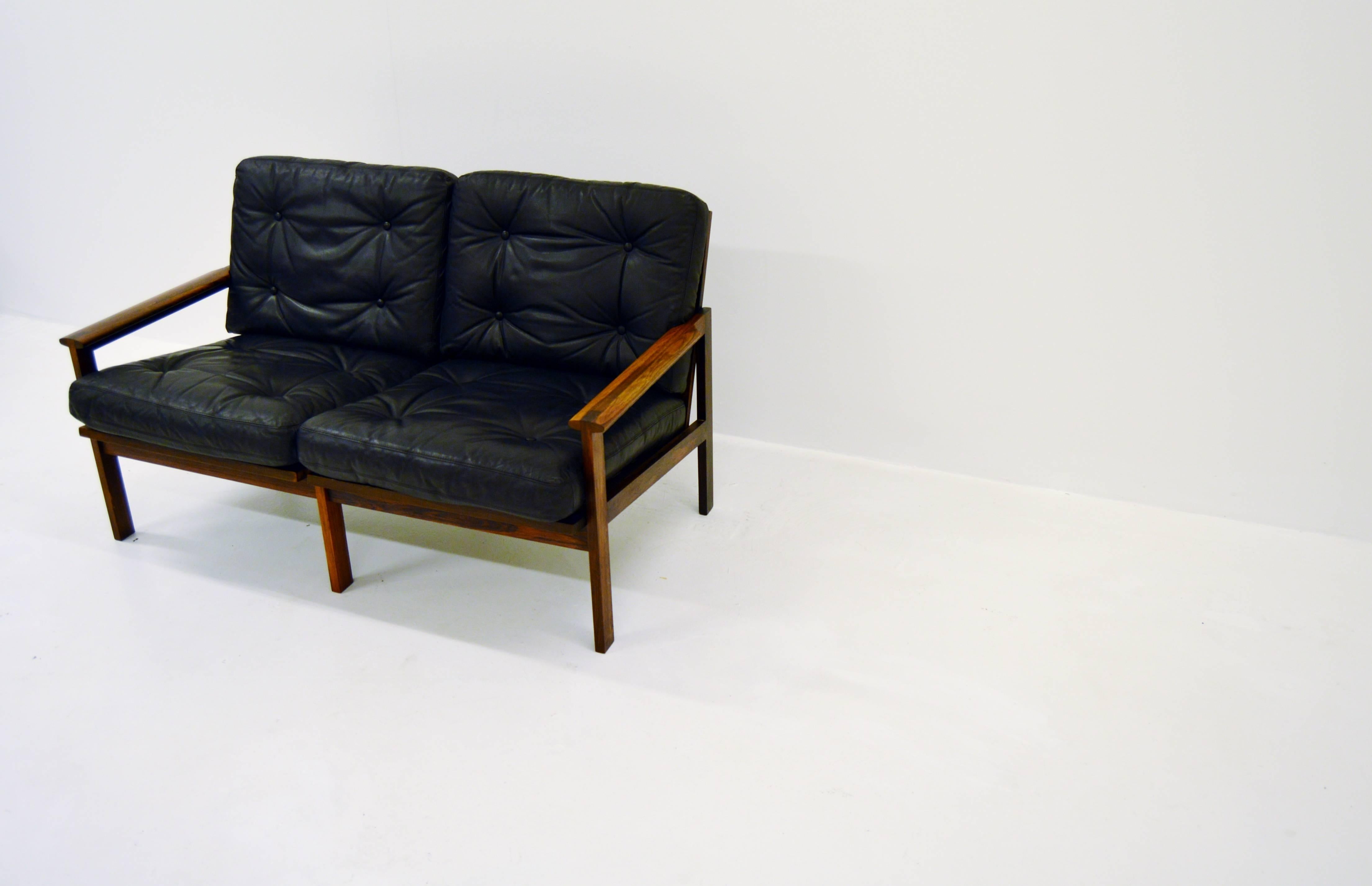 20th Century Two-Seat Sofa by Illum Wikkelsø Capella for Niels Eilersen in Rosewood