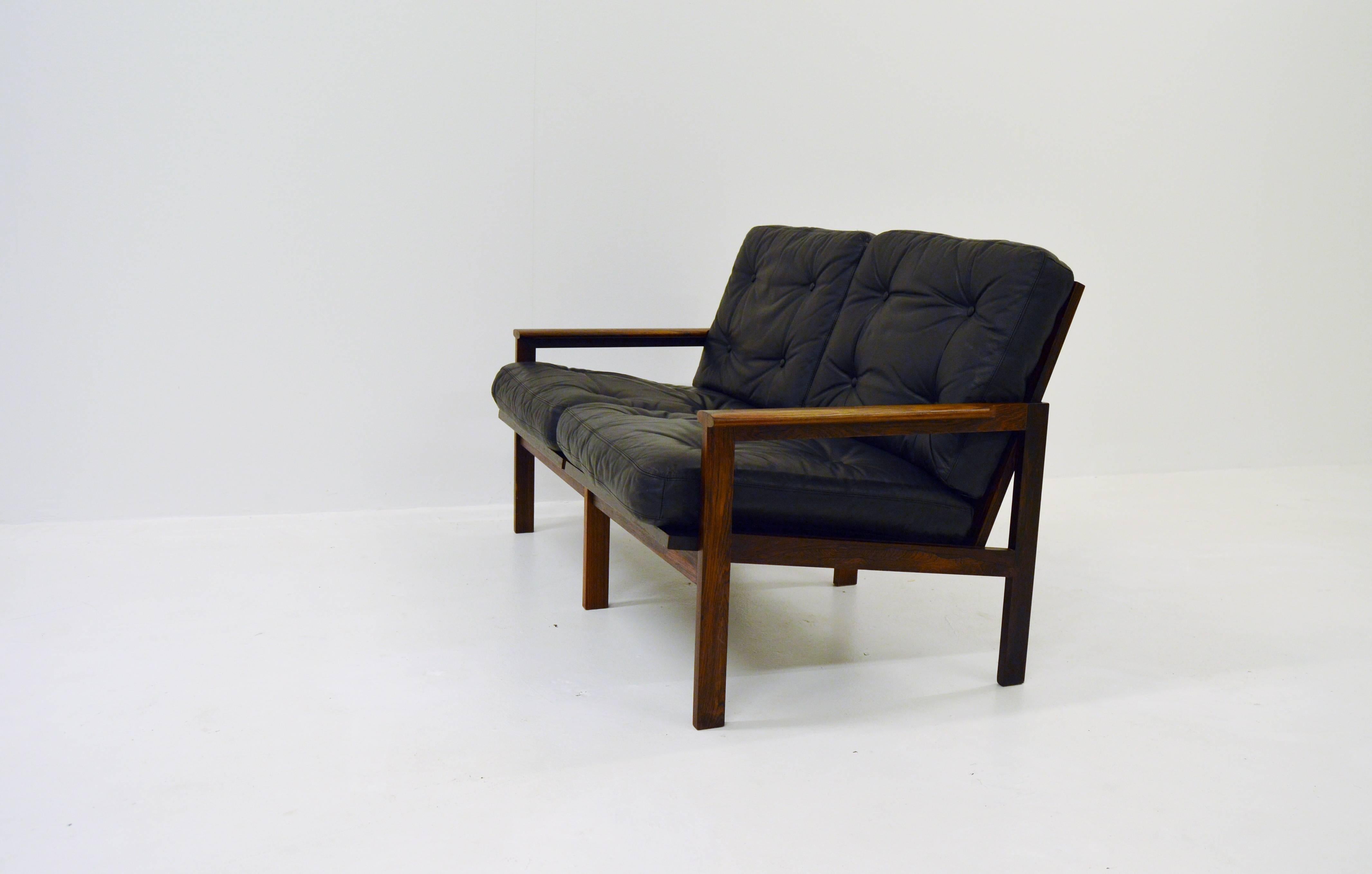 Danish Two-Seat Sofa by Illum Wikkelsø Capella for Niels Eilersen in Rosewood