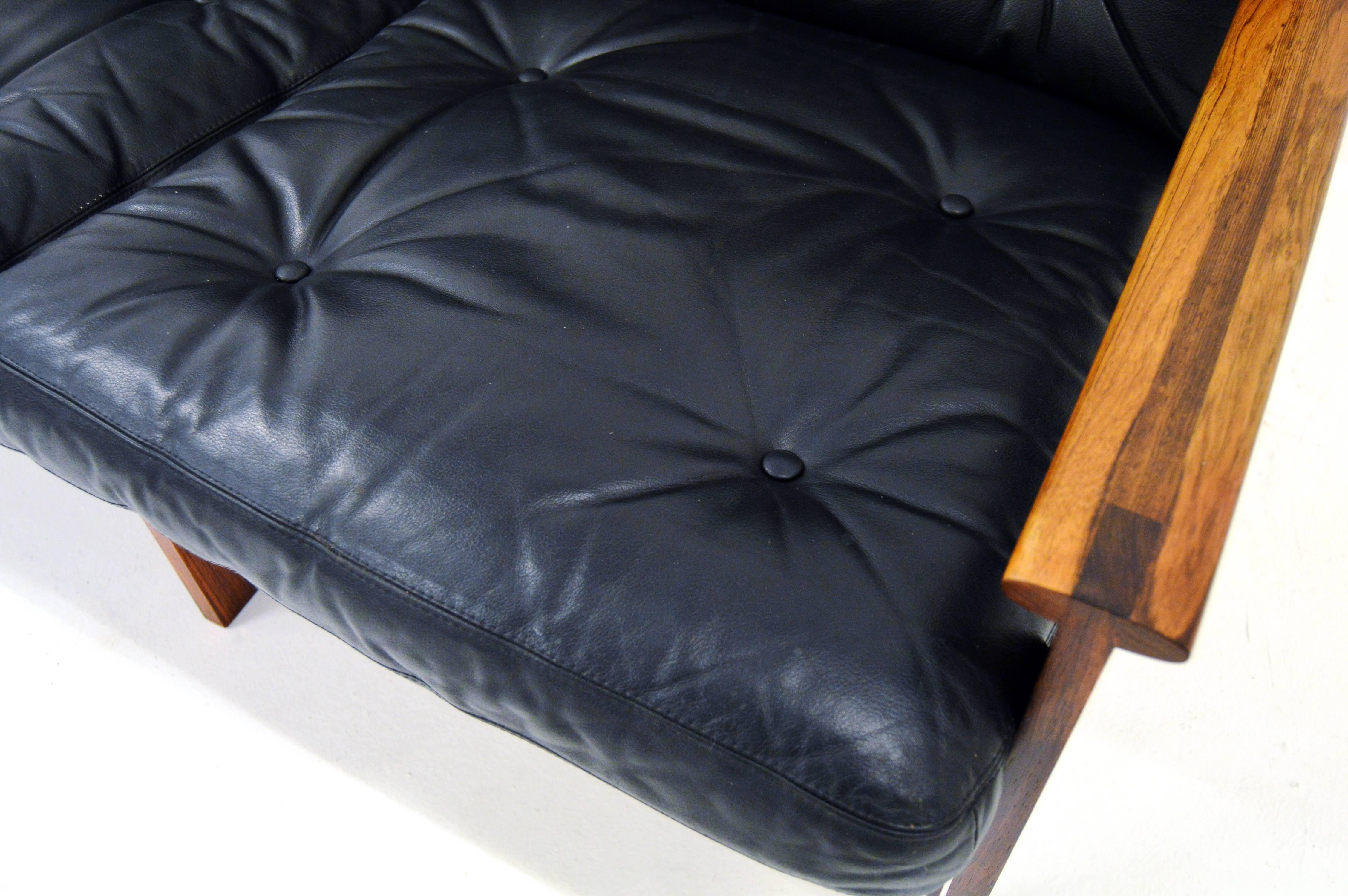 Two-Seat Sofa by Illum Wikkelsø Capella for Niels Eilersen in Rosewood 1