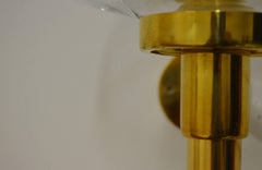 L180 Wall-Mounted Brass and Glass Candle Holder by Hans-Agne Jakobsson