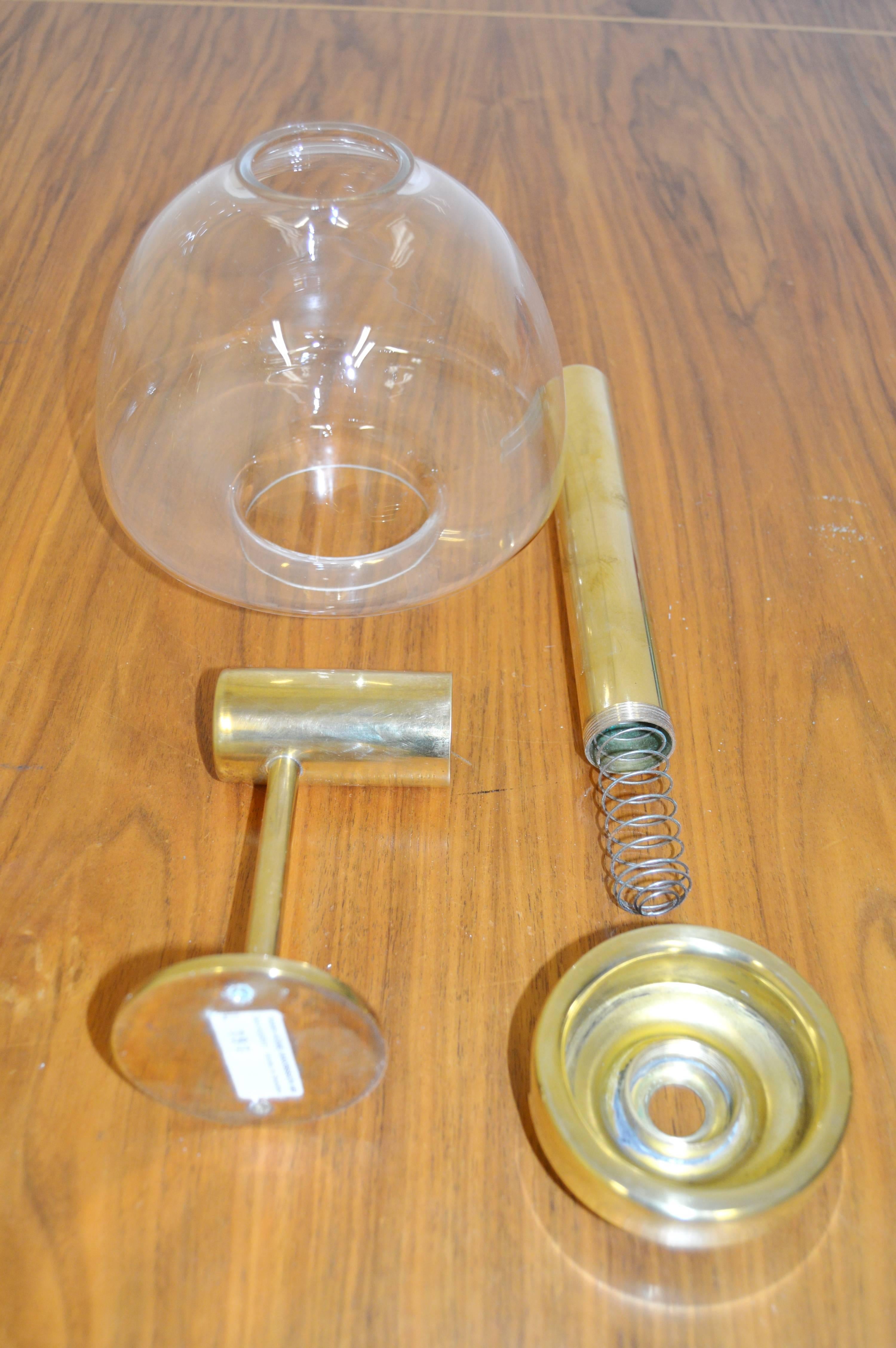 Swedish L180 Wall-Mounted Brass and Glass Candle Holder by Hans-Agne Jakobsson For Sale