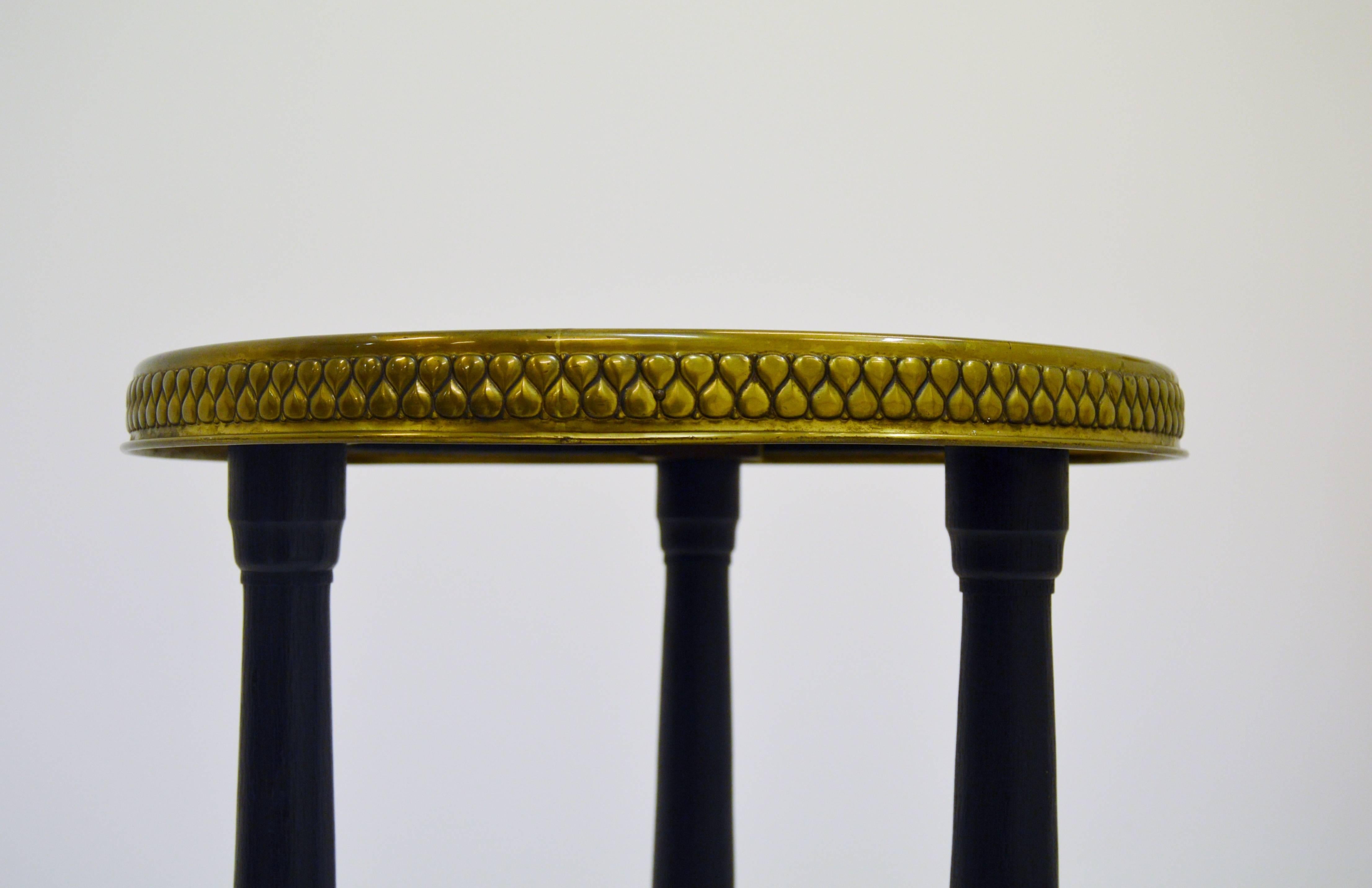 Mid-20th Century 1930s Table with Copper and Brass Top For Sale