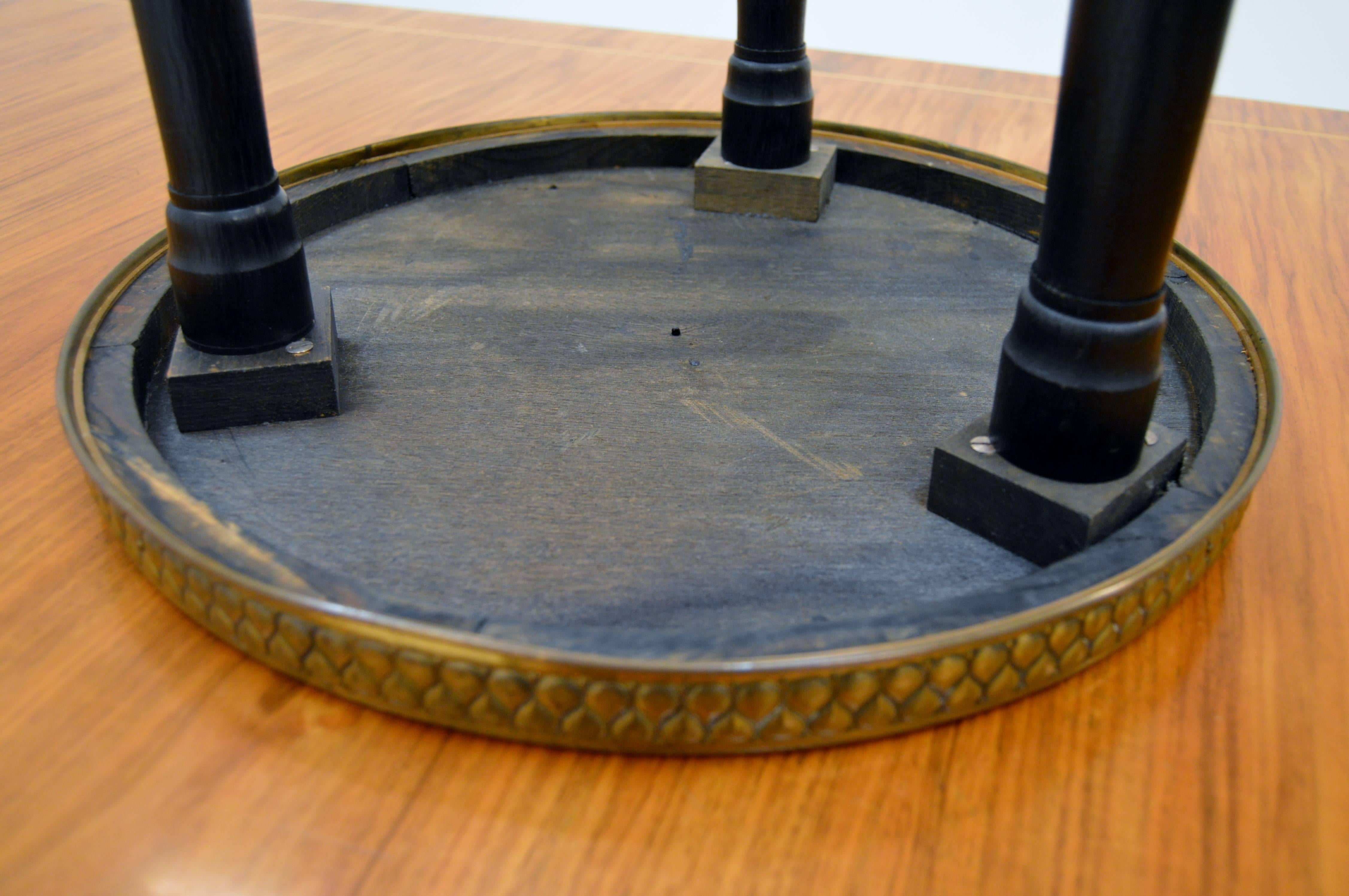 1930s Table with Copper and Brass Top For Sale 3