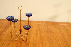 Candelabra with Glass by Gunnar Ander for Ystad Metall