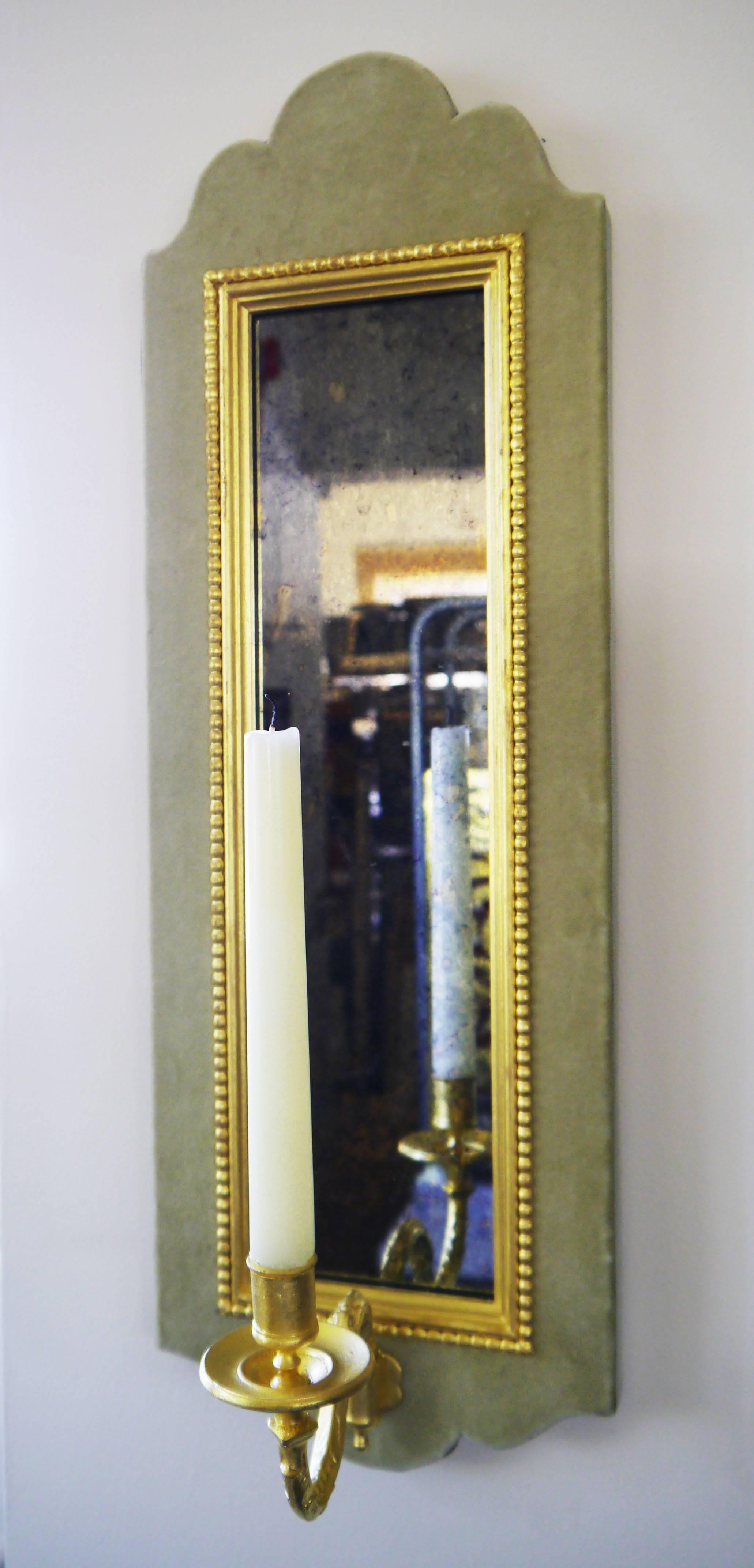 Rococo Nero Mirror Girandole Candelabra Crocagator Finish For Sale