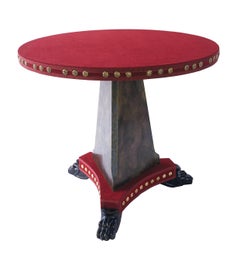 Tiberius Velvet Covered Pedestal Table with Velvet Base
