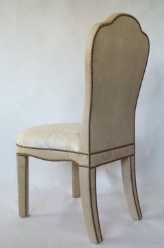 Titus Dining Chair in Brass Studded Velvet