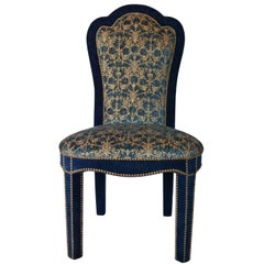 Titus Dining Chair in Brass Studded Velvet