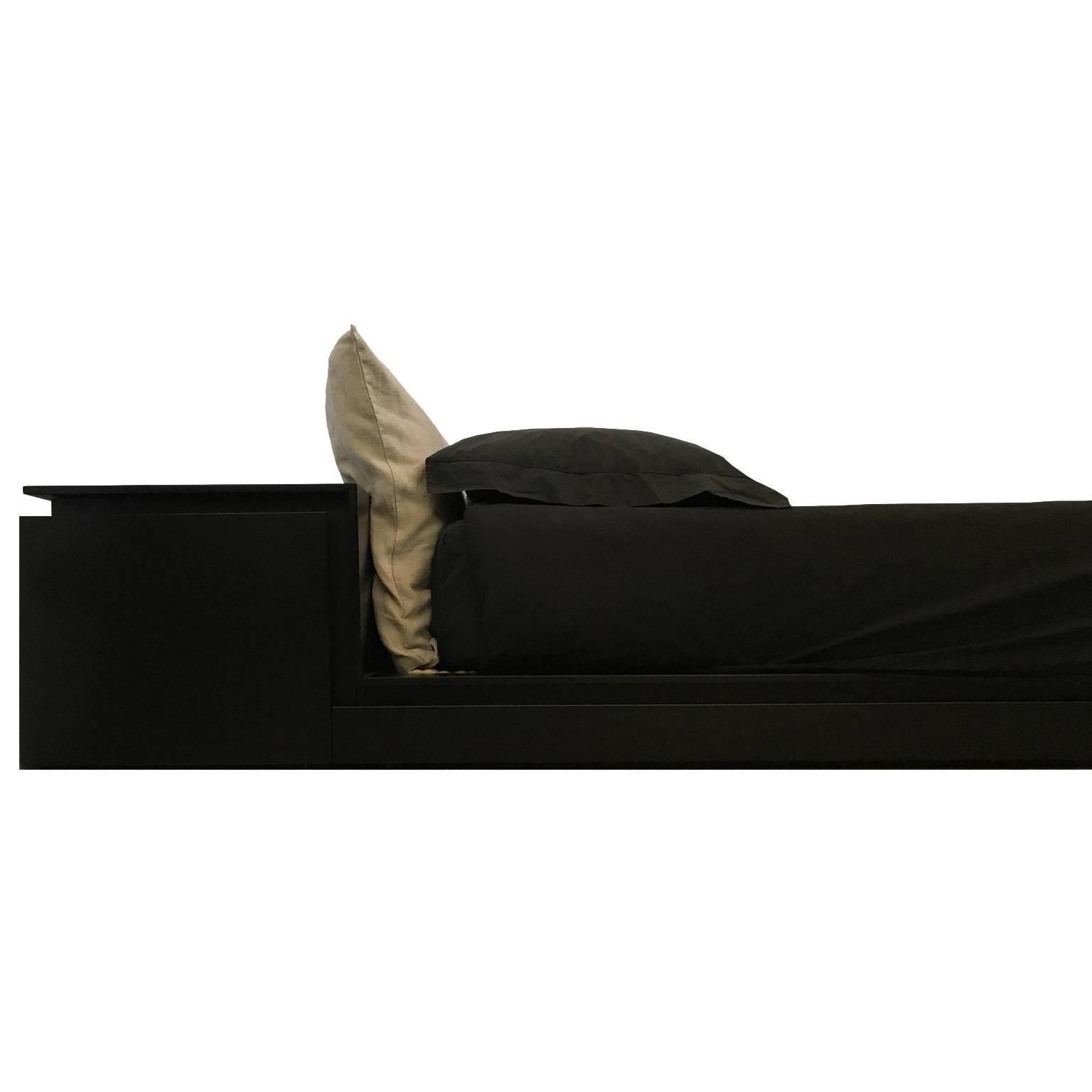 Italian 21st Century Made to Order Bed, King Size, Head-Back Container with Tilting Top For Sale