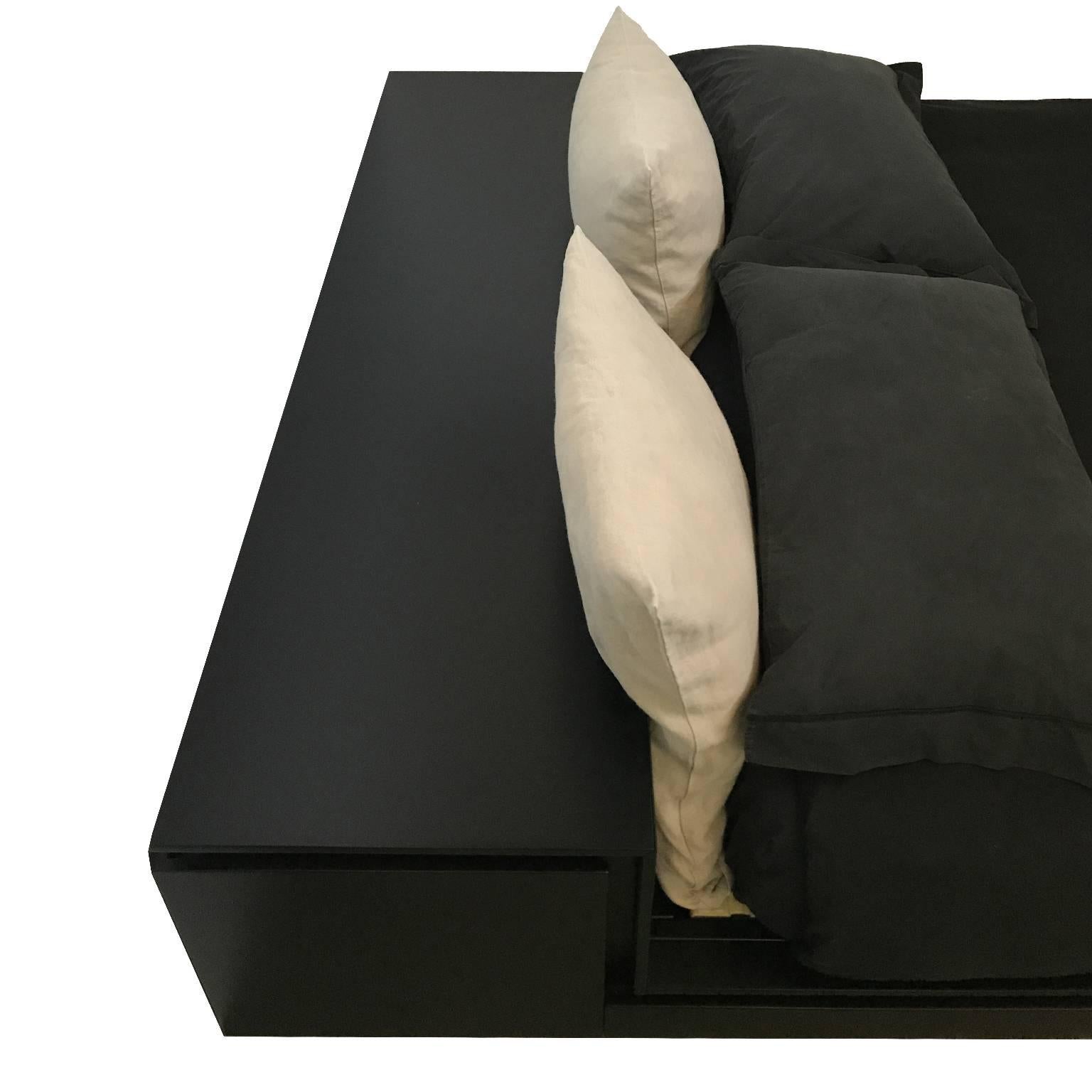 Lacquered 21st Century Made to Order Bed, Queen-Size, Head Back Container with Tilting Top For Sale