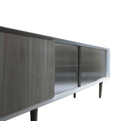 21st Century Made to Order Long Free Standing Commode, Frosted Glass Doors