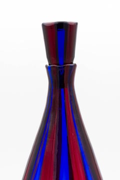 Venini Murano Fulvio Bianconi a Fasce Bottle with Stopper