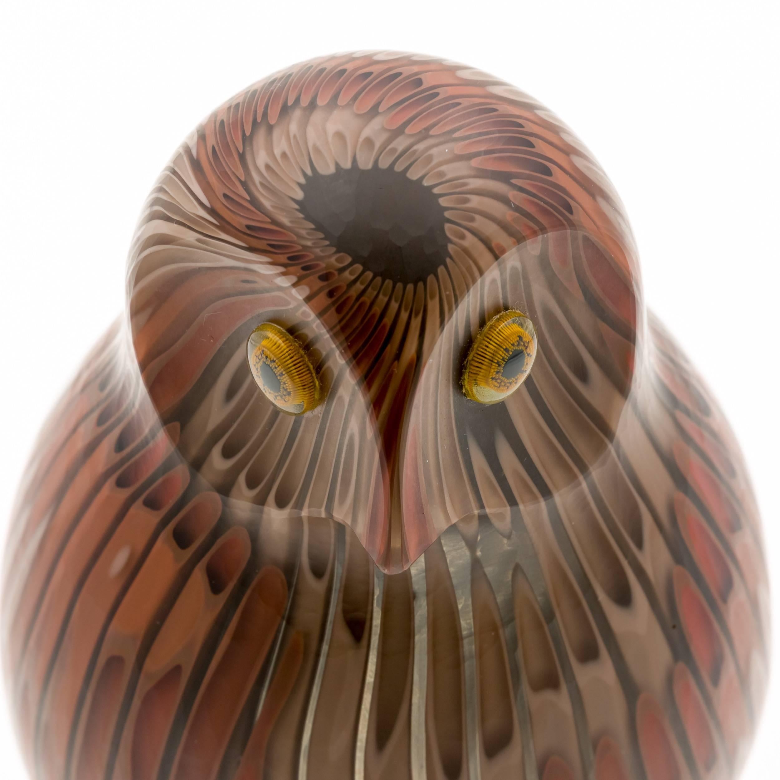 Mid-Century Modern Venini Murano Italian glass Toni Zuccheri bird Owl