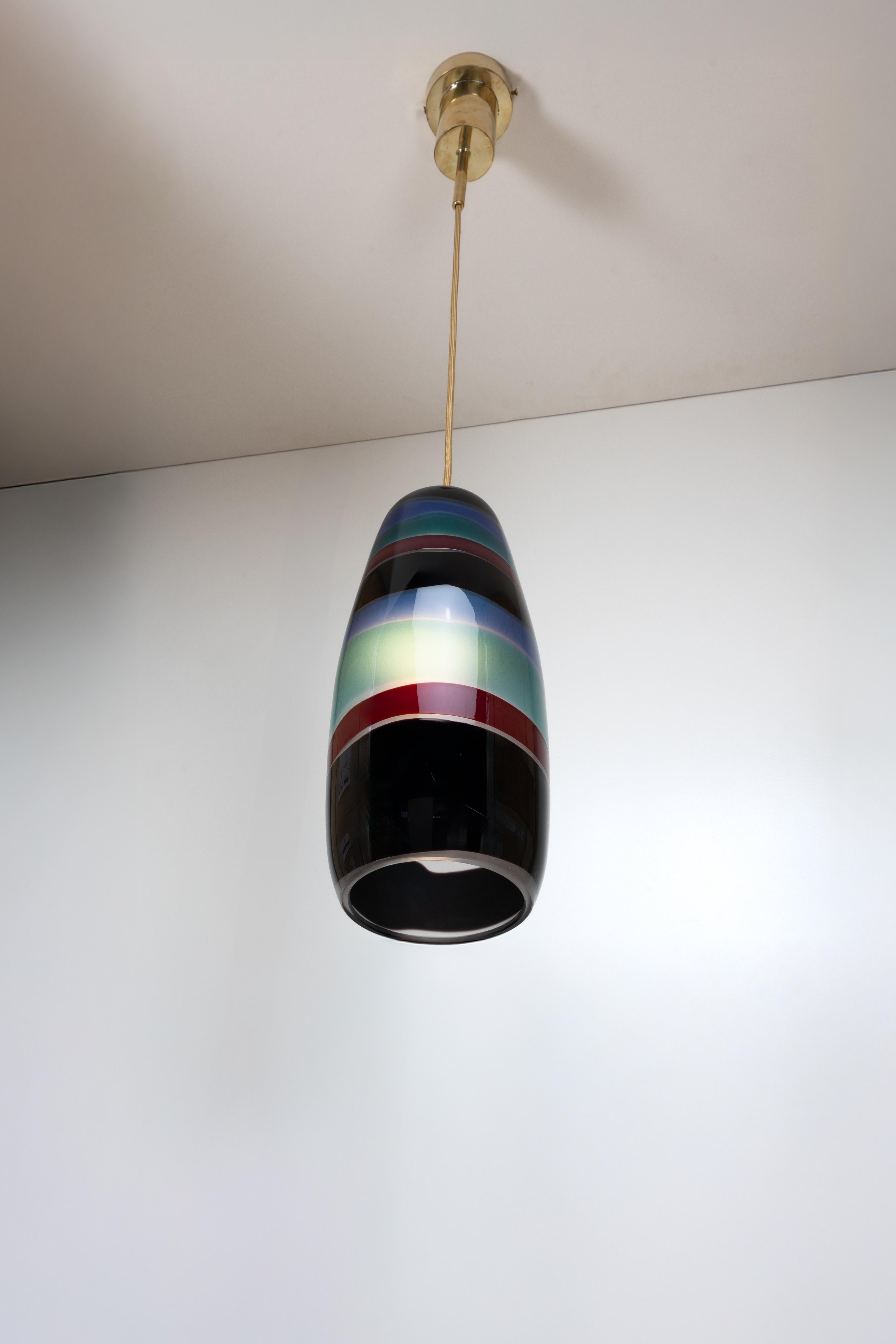 Single ceiling light by Massimo Vignelli - Venini Murano In Good Condition For Sale In Uccle, BE