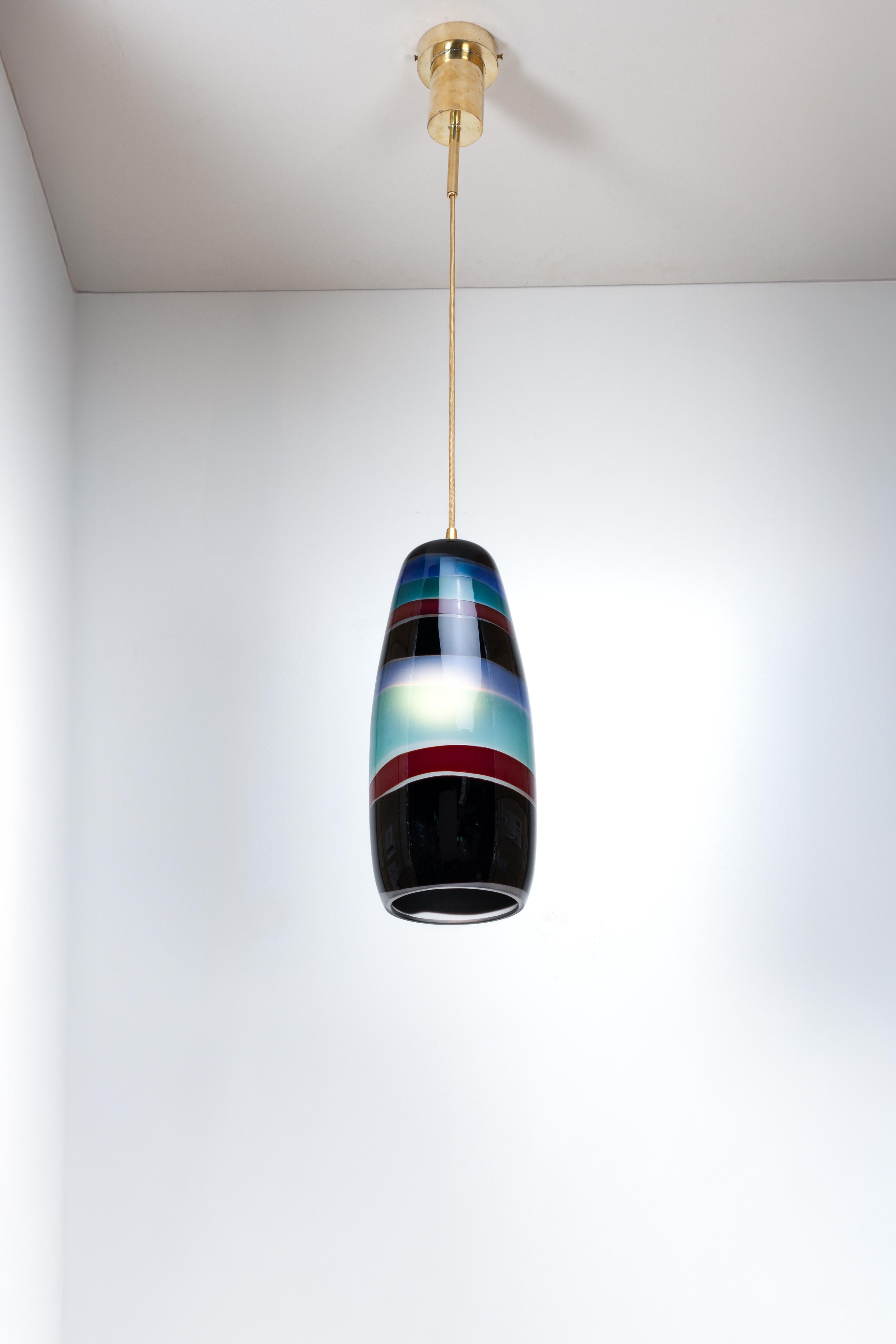 Mid-Century Modern Single ceiling light by Massimo Vignelli - Venini Murano For Sale