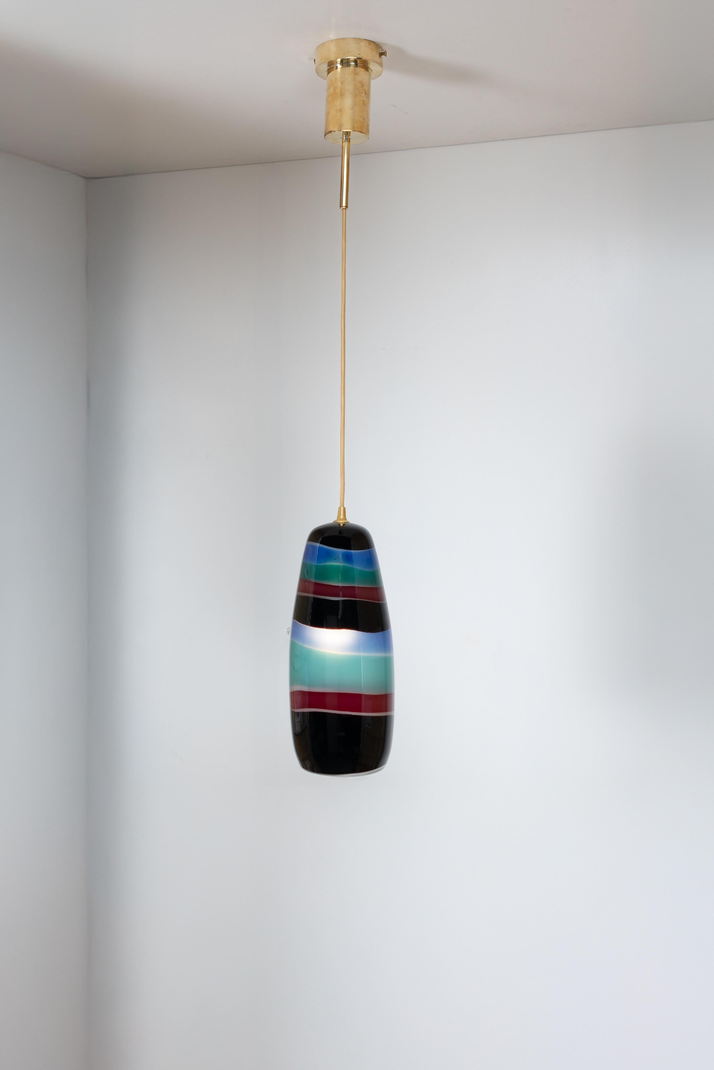 20th Century Single ceiling light by Massimo Vignelli - Venini Murano For Sale