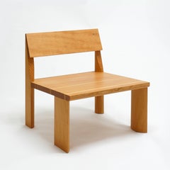 Contemporary Low Wooden Chair in Douglas Fir, LWC