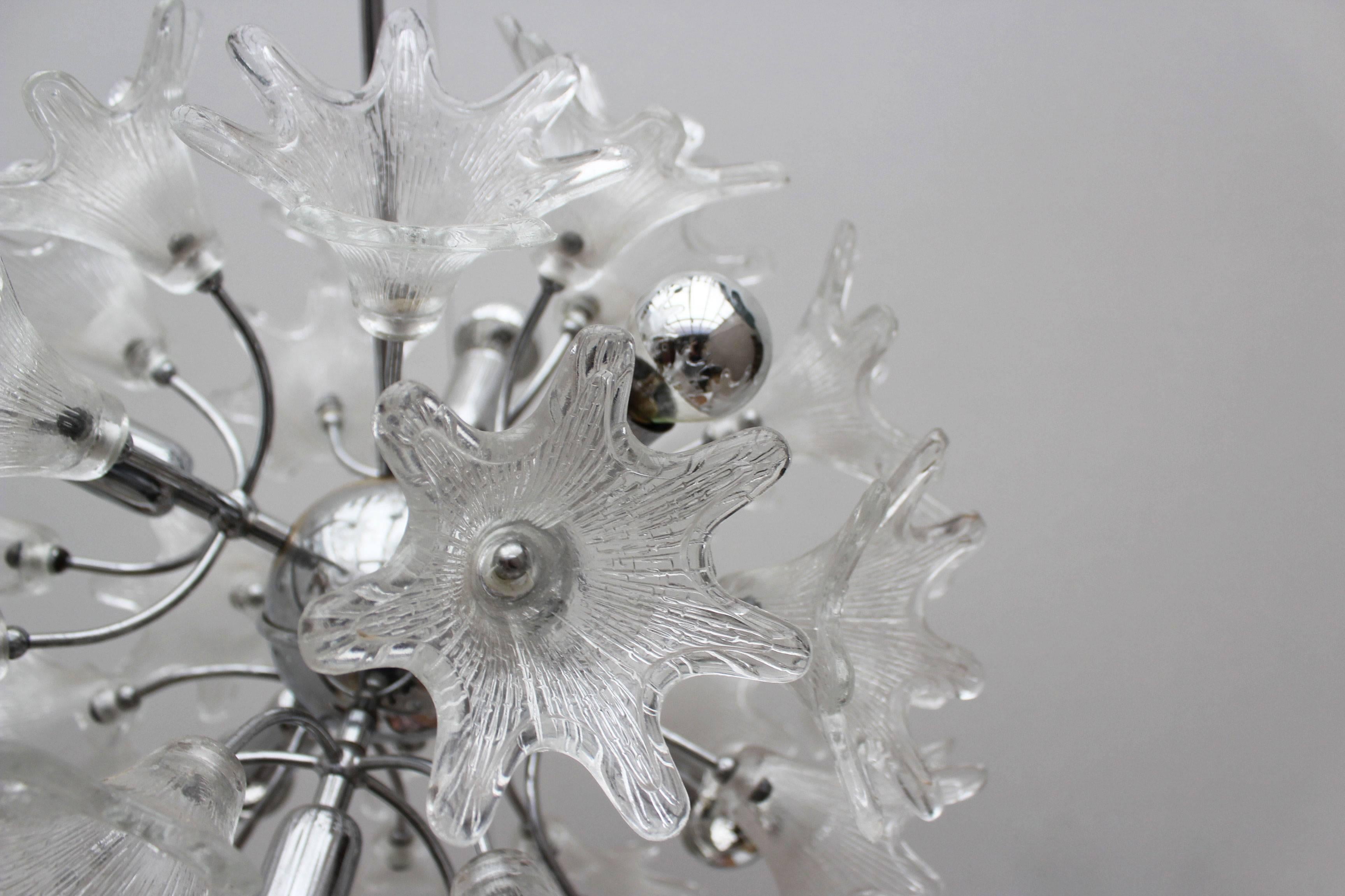 Mid-20th Century Midcentury Italian Murano Glass Sputnik Chandelier by Paolo Venini for VeArt For Sale
