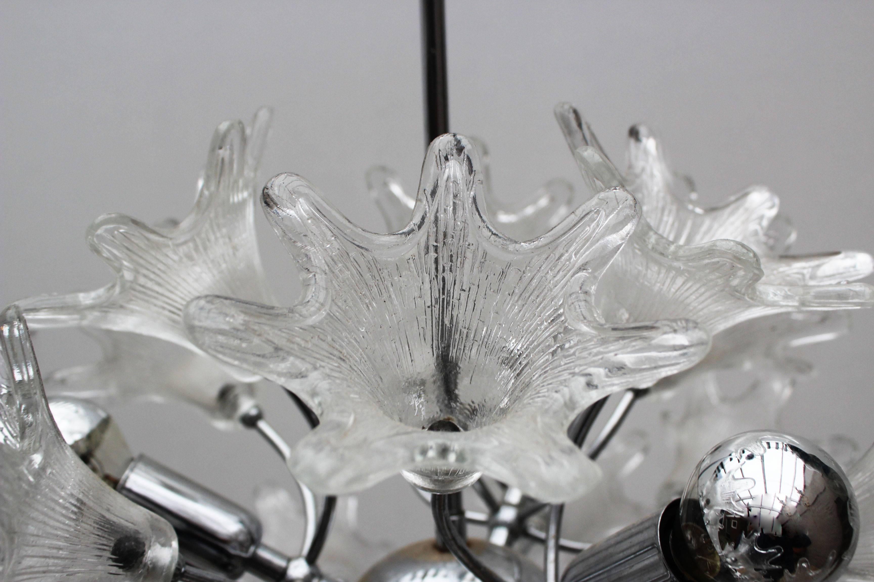 Midcentury Italian Murano Glass Sputnik Chandelier by Paolo Venini for VeArt For Sale 3