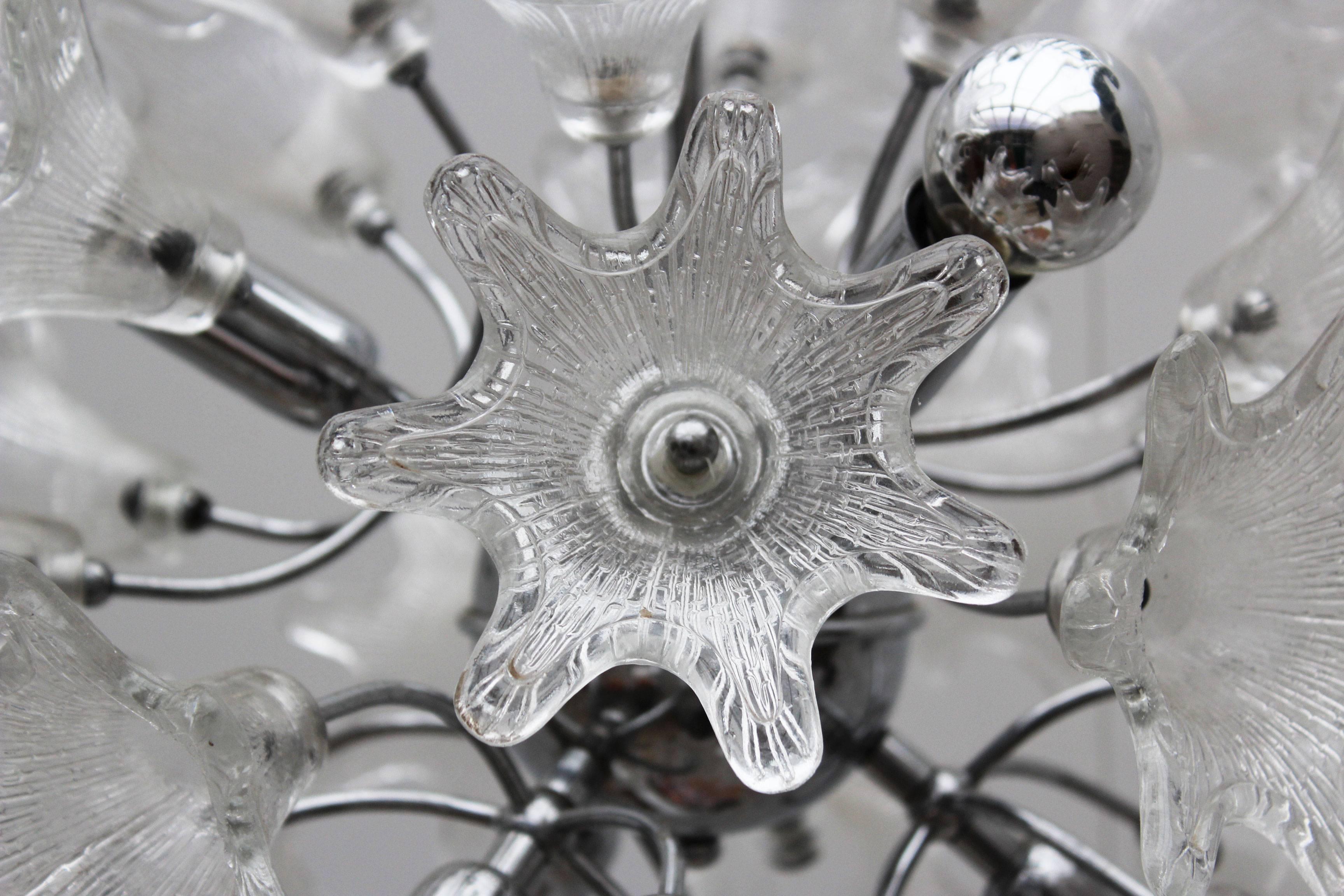 Midcentury Italian Murano Glass Sputnik Chandelier by Paolo Venini for VeArt For Sale 5