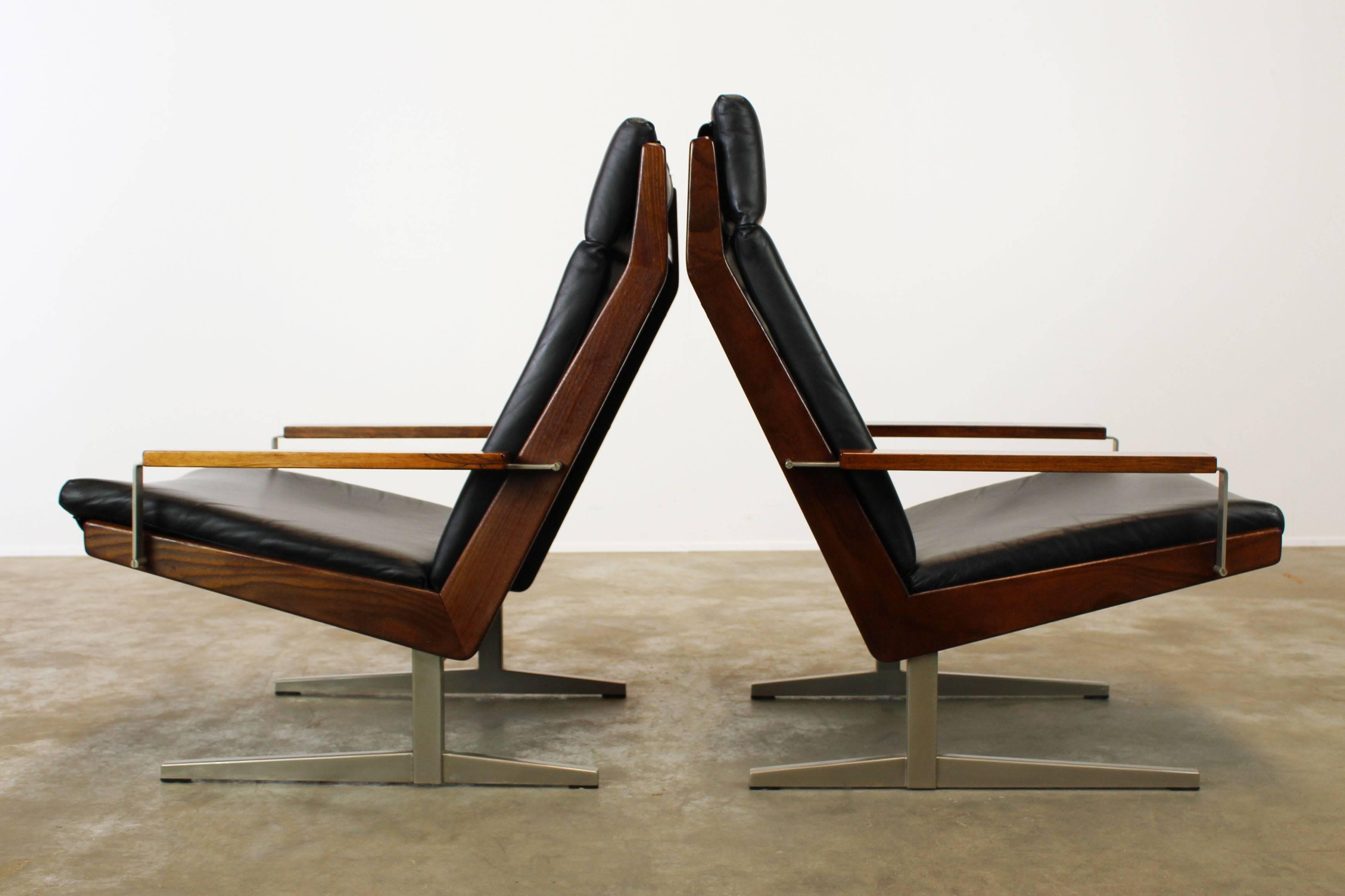 Mid-20th Century Rare Pair of Lotus Lounge Chairs by Rob Parry for Gelderland 1960 Dutch Design