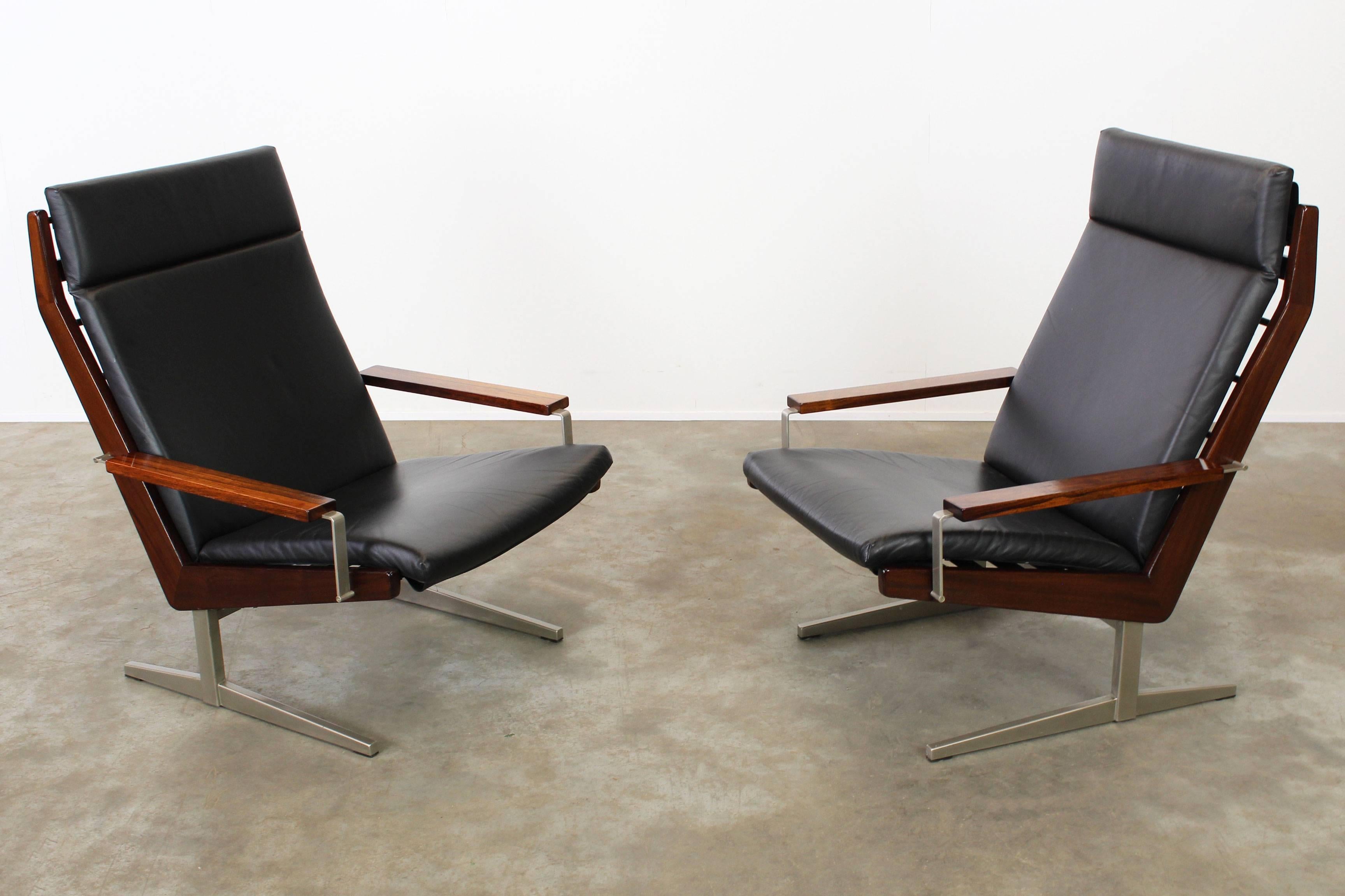 Rare Pair of Lotus Lounge Chairs by Rob Parry for Gelderland 1960 Dutch Design 1