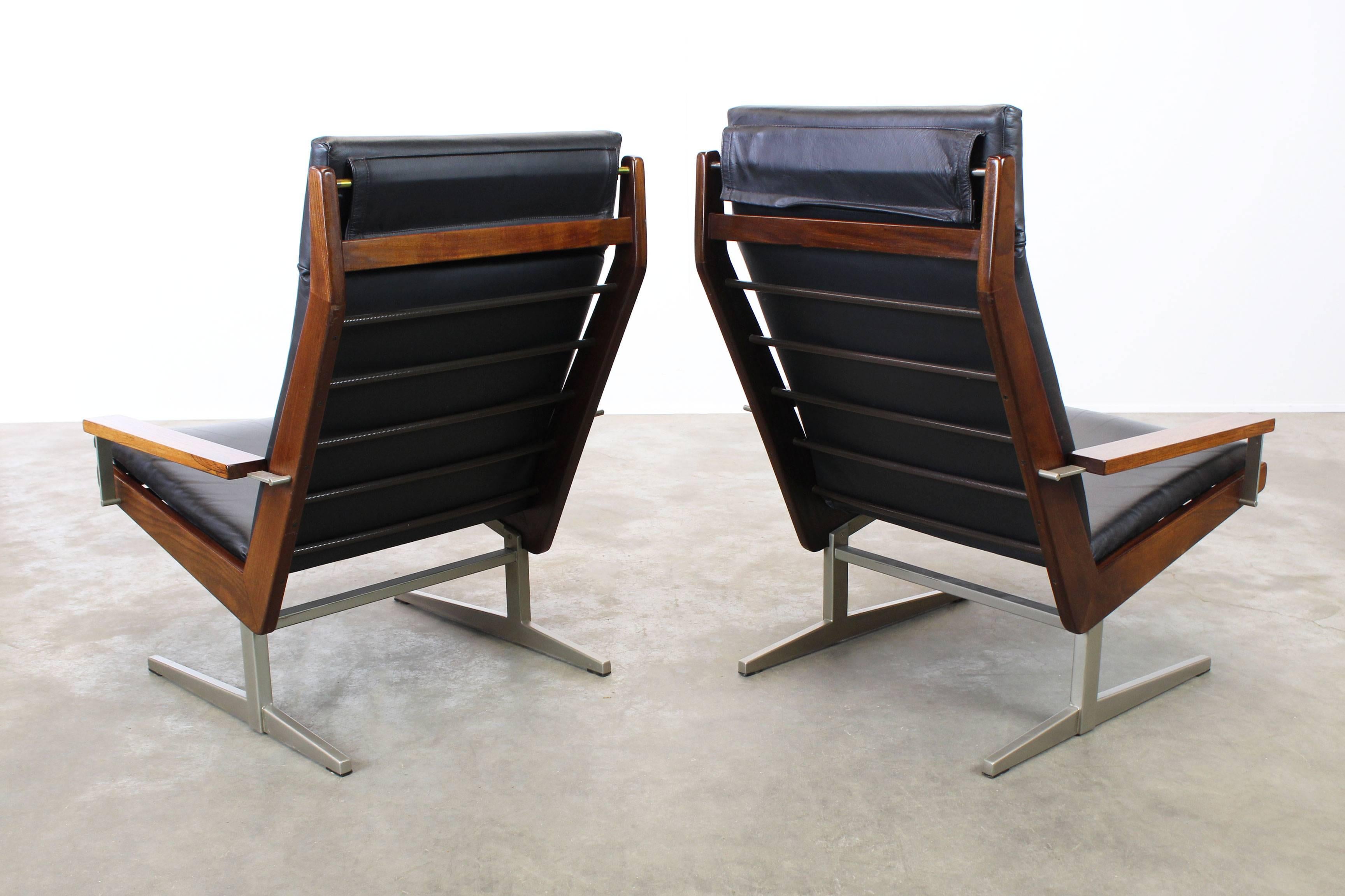 Rare Pair of Lotus Lounge Chairs by Rob Parry for Gelderland 1960 Dutch Design 2