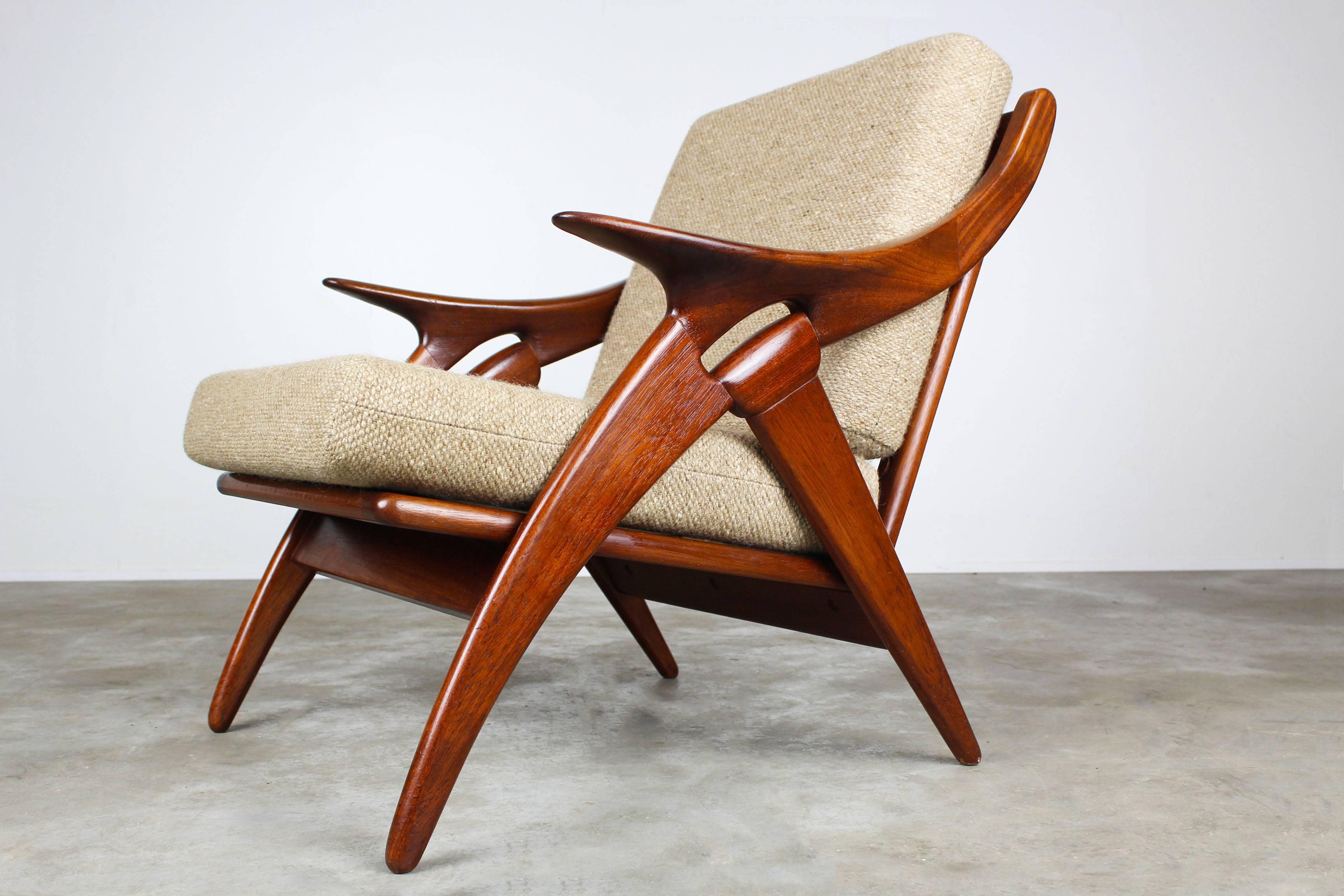 Set of Two ''De Knoop'' Teak Lounge Chairs by De Ster Gelderland, 1960 3