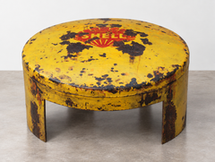 Unique 1925 Shell Fuel Tank Ottoman / Bench One-of-a-Kind Industrial Design