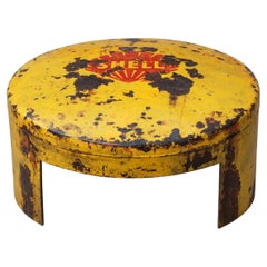 Unique 1925 Shell Fuel Tank Ottoman / Bench One-of-a-Kind Industrial Design