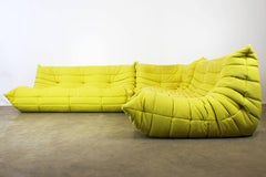 Togo Sofa Set or Livingroom Set Michel Ducaroy for Ligne Roset Pop Art Lime 1970