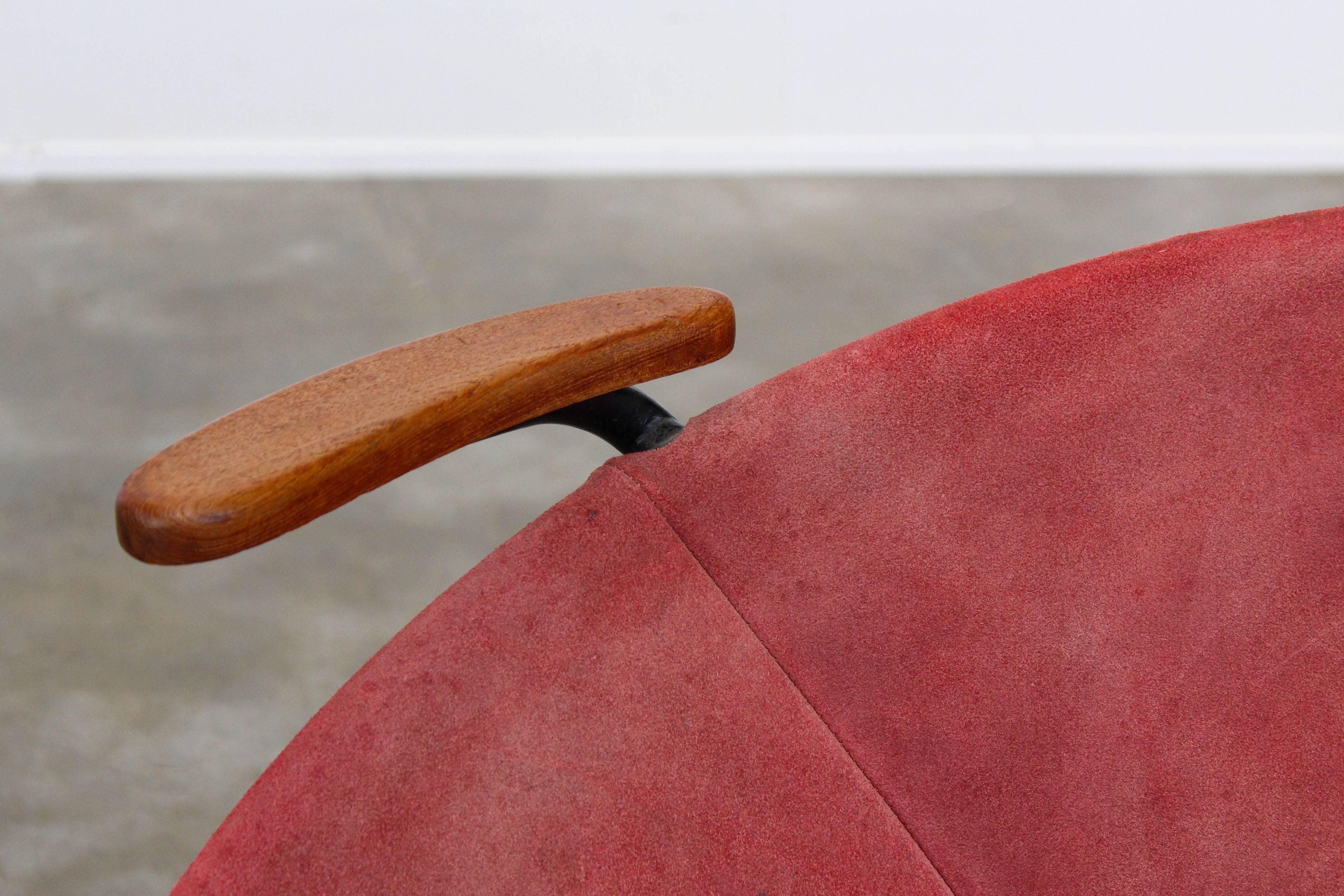 Pair of Colorful Balloon Lounge Chairs by Hans Olsen Teak Red Yellow Black, 1950 2