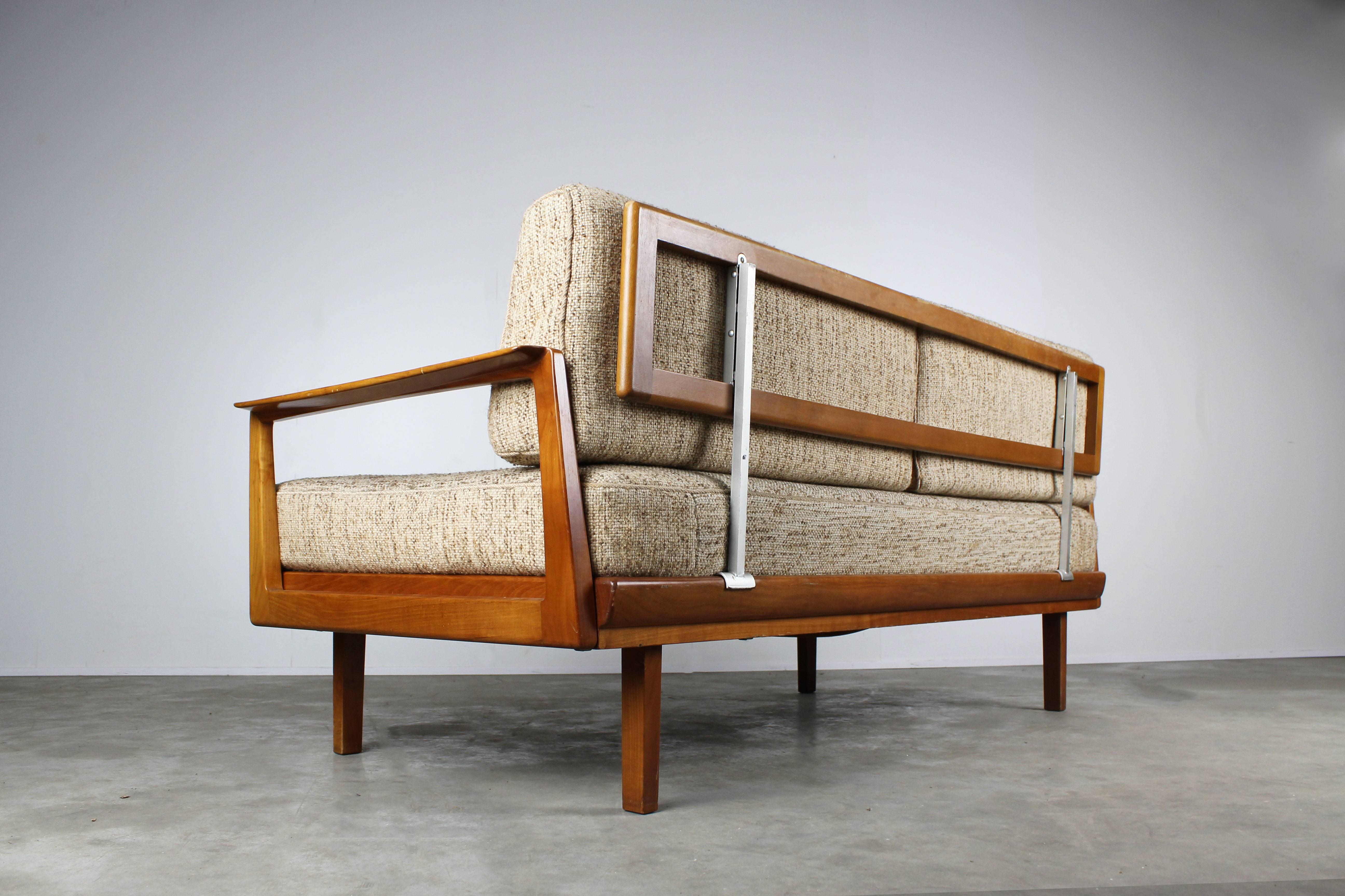 Mid-Century Modern Full Original Knoll Antimott Set 1950 with Easy Chairs and Daybed Beige Brown