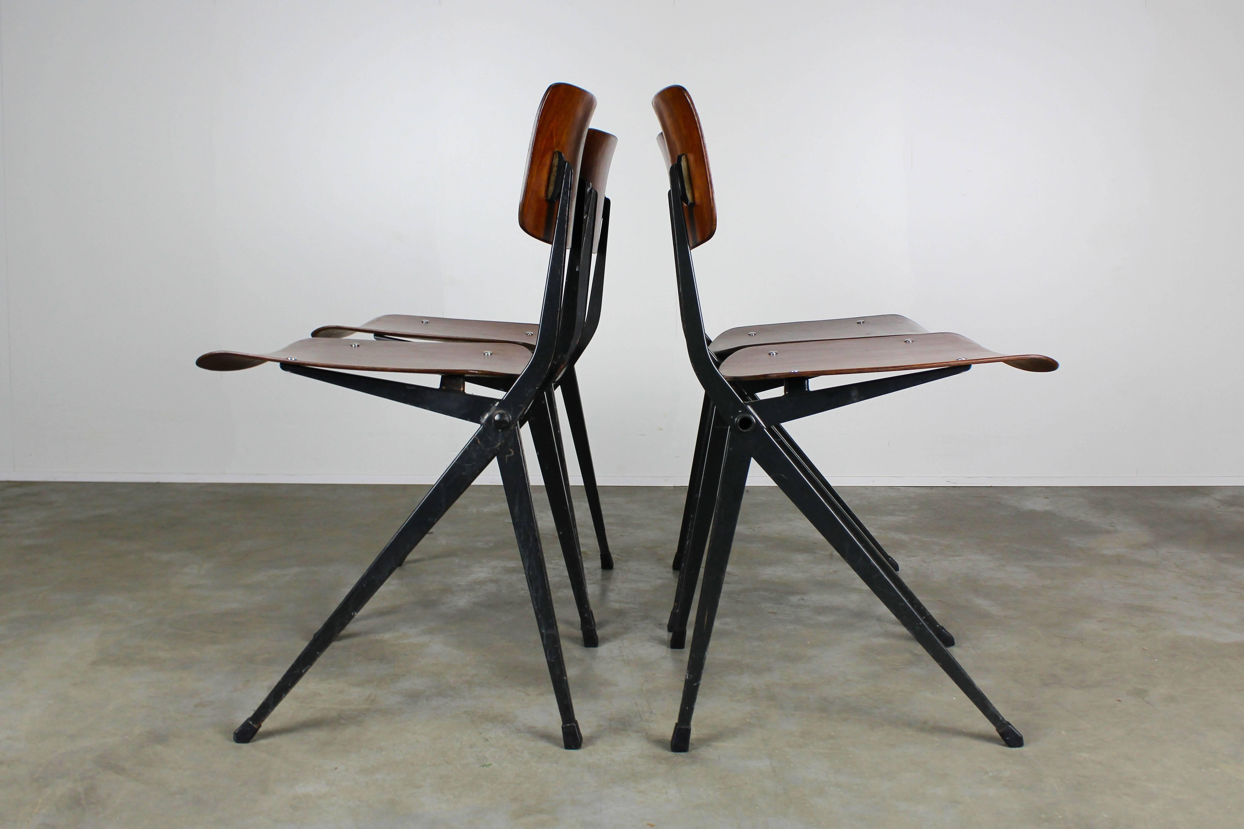 Mid-20th Century Set of Four Industrial Design Dining Chairs by Marko Friso Kramer Style
